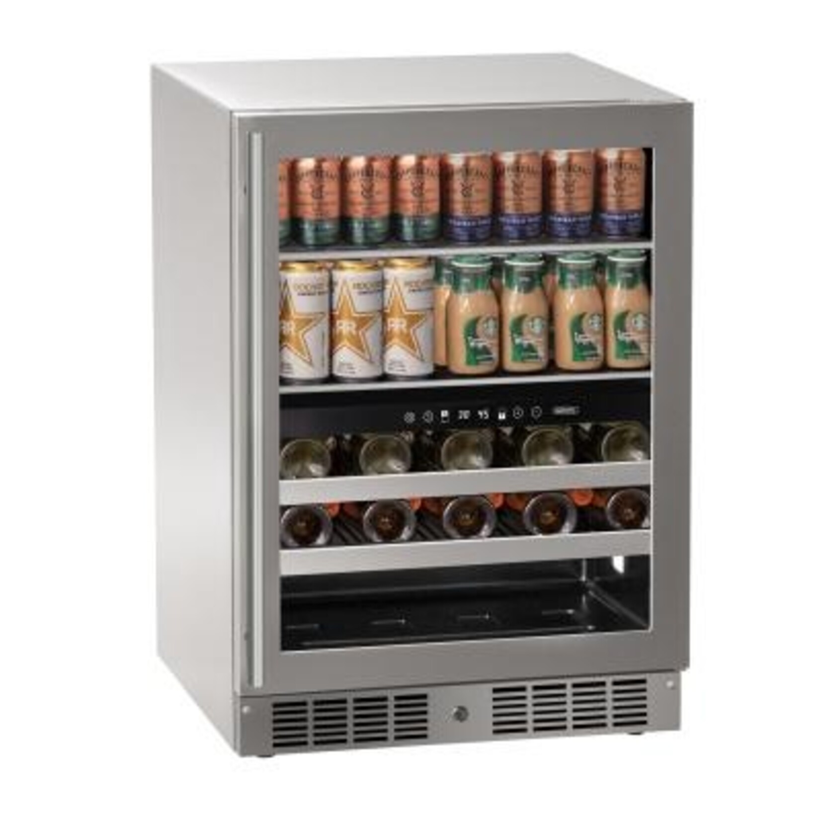 Marvel Indoor/Outdoor Essential 24" Beverage Center, Dual-Zone, SS Glass Rev Door with Lock