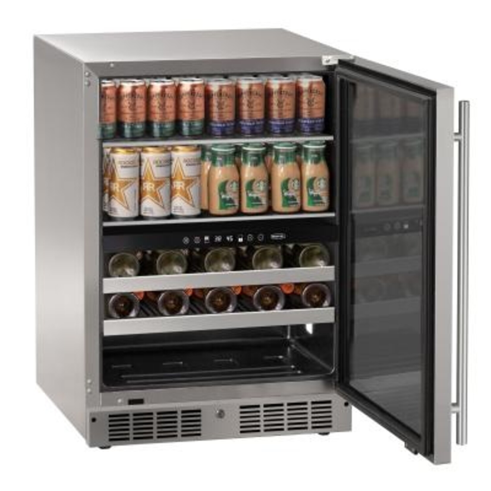 Marvel Indoor/Outdoor Essential 24" Beverage Center, Dual-Zone, SS Glass Rev Door with Lock