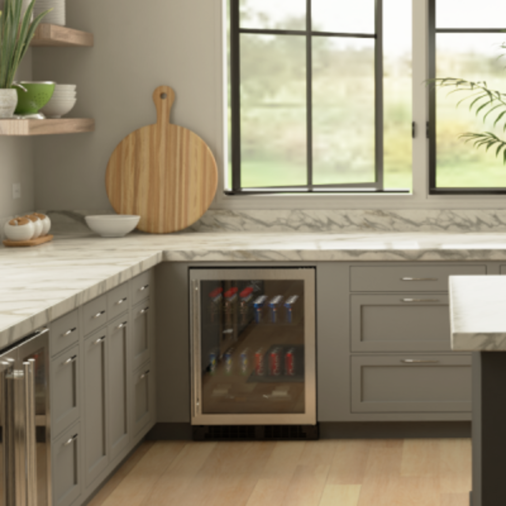 Marvel Marvel Indoor Classic 24" Beverage Center, SS Glass Rev Door