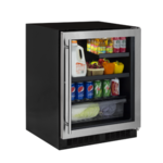Marvel Indoor Low Profile 24" Beverage Center, SS Glass Rev Door with Lock
