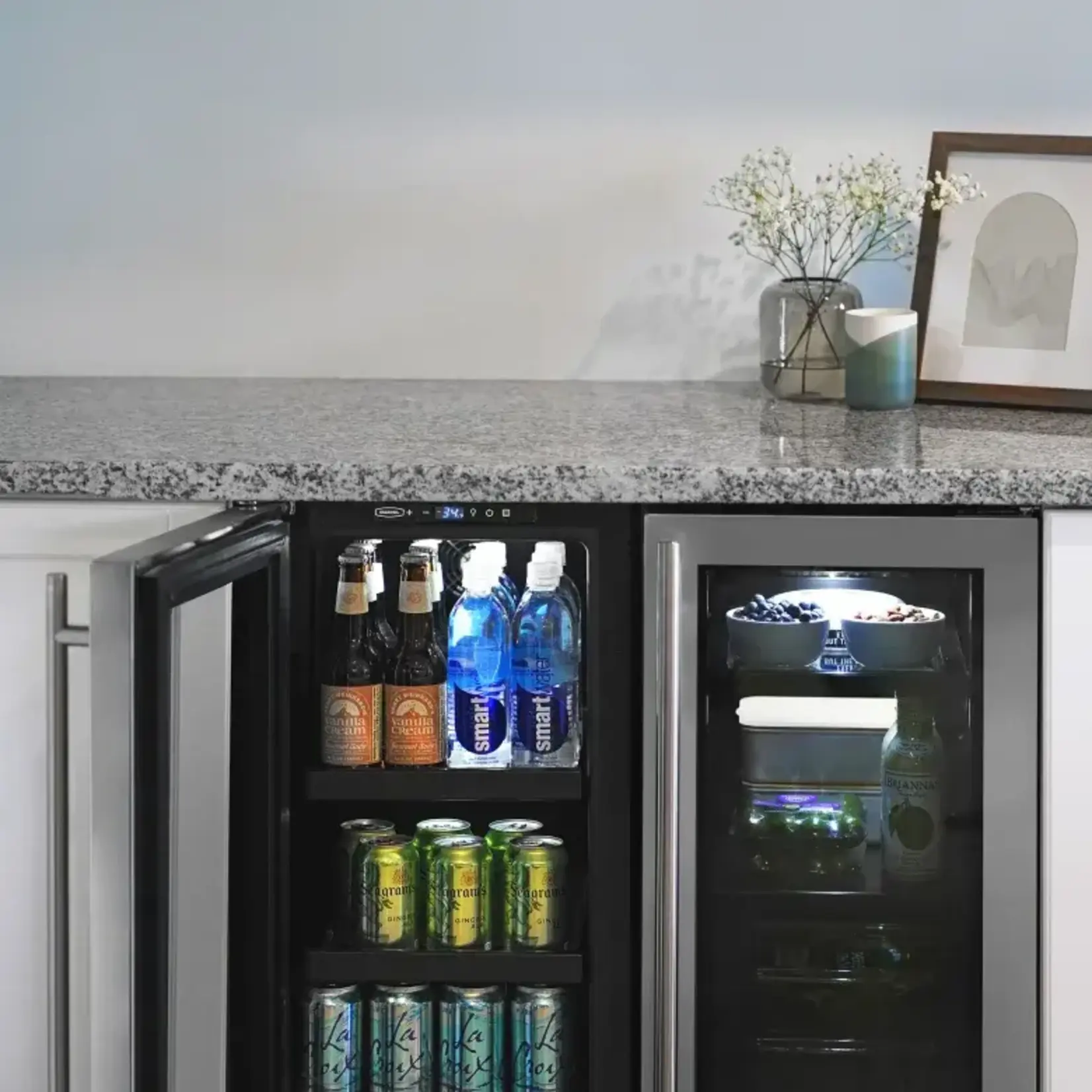 Marvel Indoor Classic 15" Beverage Center, SS Glass Rev Door