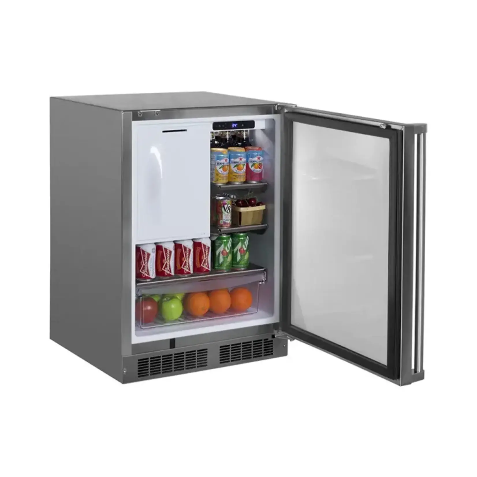Marvel Outdoor 24" Refrigerator Freezer w/Cresent Ice Maker, SS Solid Rev Door w/ Lock