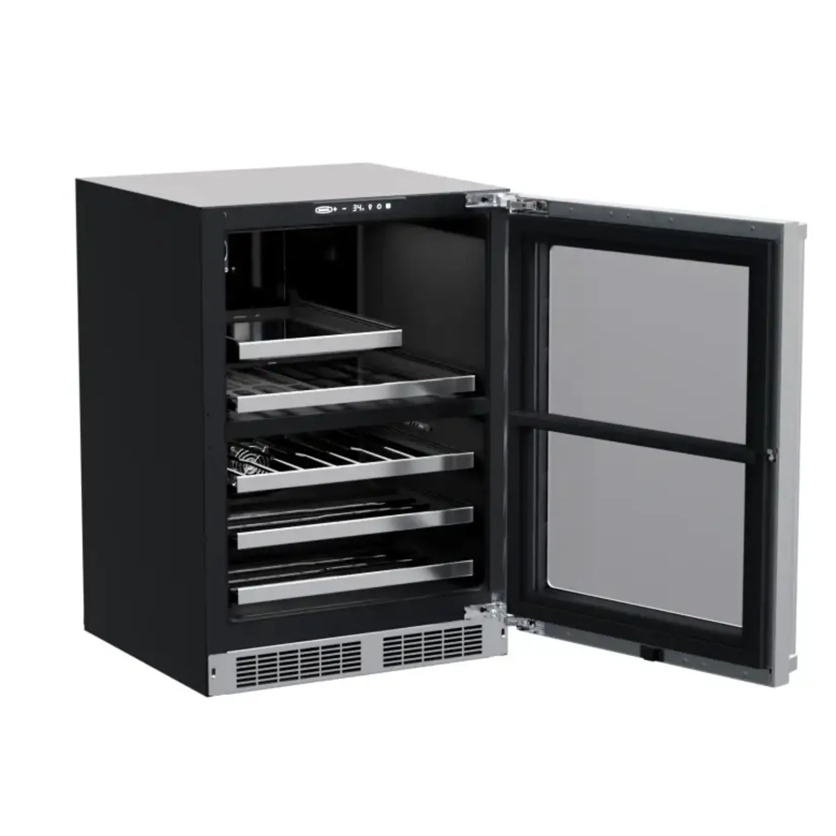 Marvel Marvel Indoor Professional 24" Wine & Beverage Center, Dual-Zone, Panel Ready Glass Rev Door W/ Lock