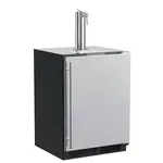 Marvel Indoor Classic 24" Kegerator, Single Wine & Beverage Tap, SS Solid Rev Door