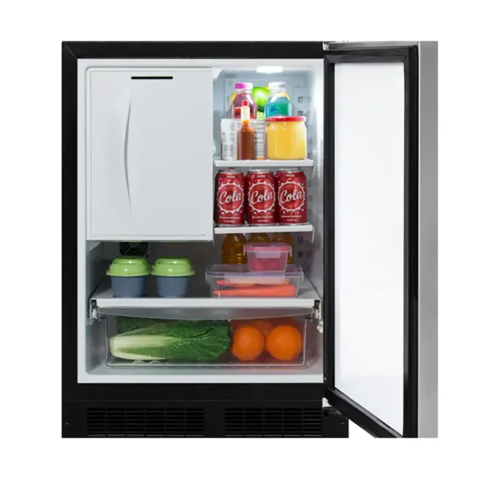 Marvel Indoor Classic 24" Refrigerator Freezer w/ Cresent Ice Maker, SS  Solid Rev Door