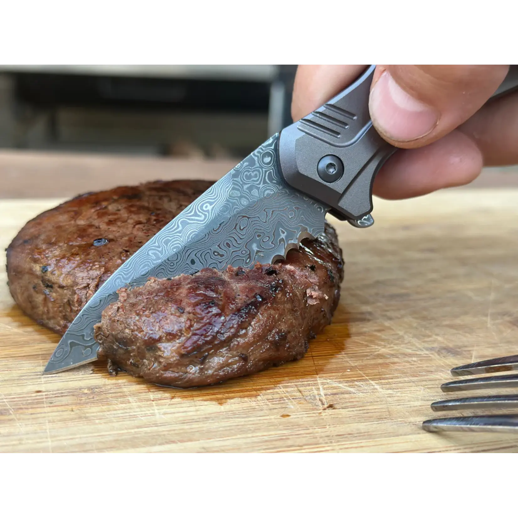Hardcore Carnivore Hardcore Carnivore Folding Steak Knife - Damascus