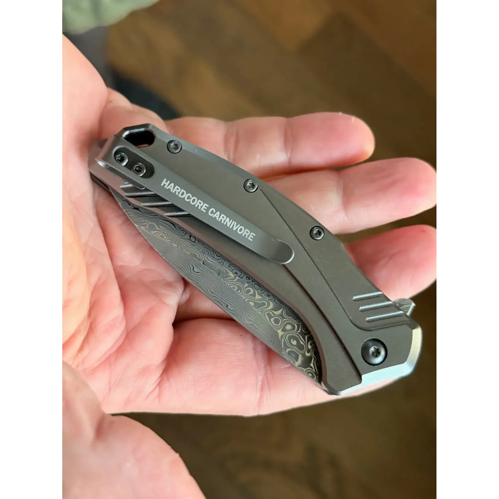 Hardcore Carnivore Hardcore Carnivore Folding Steak Knife - Damascus