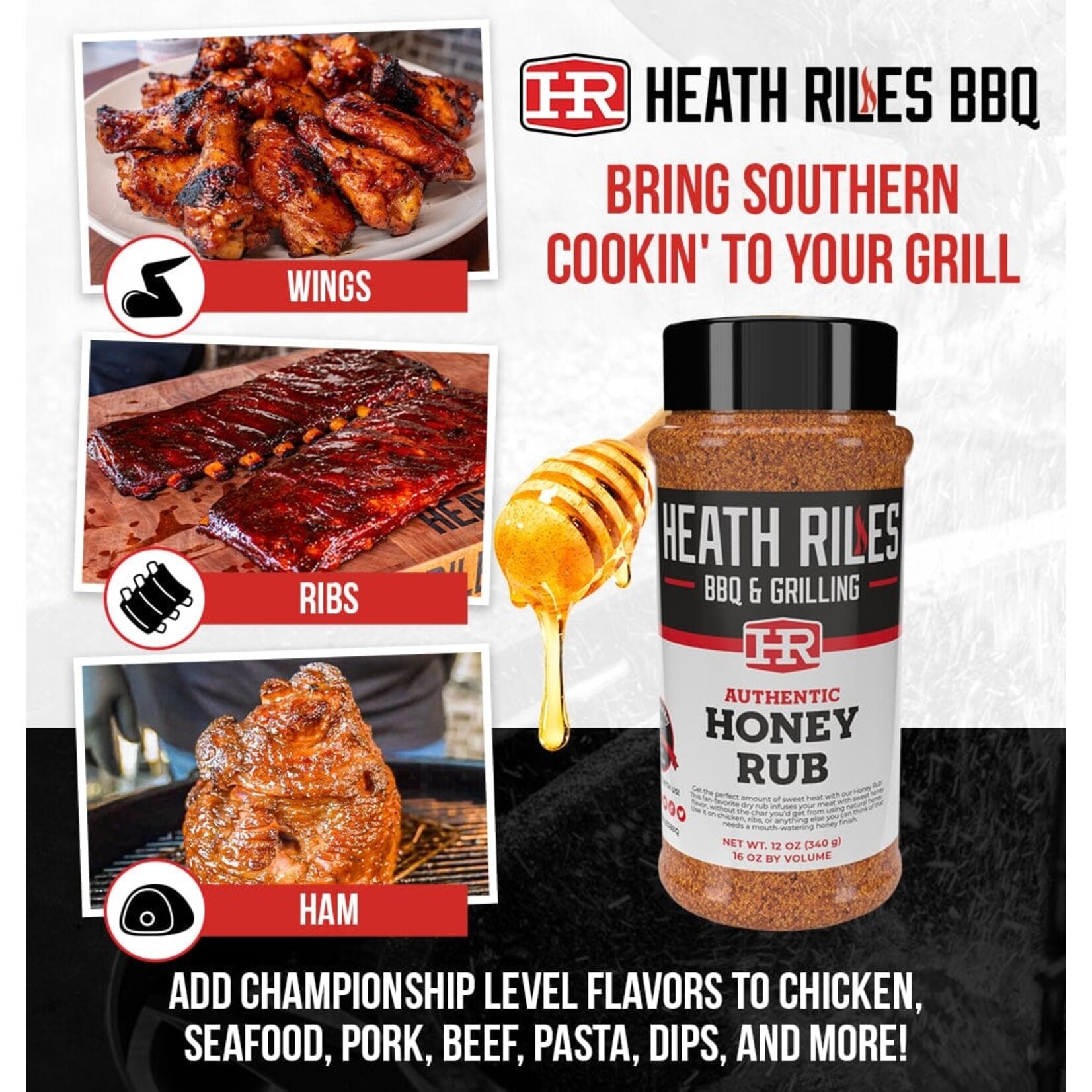 Heath Riles Heath Riles Honey Rub 12oz
