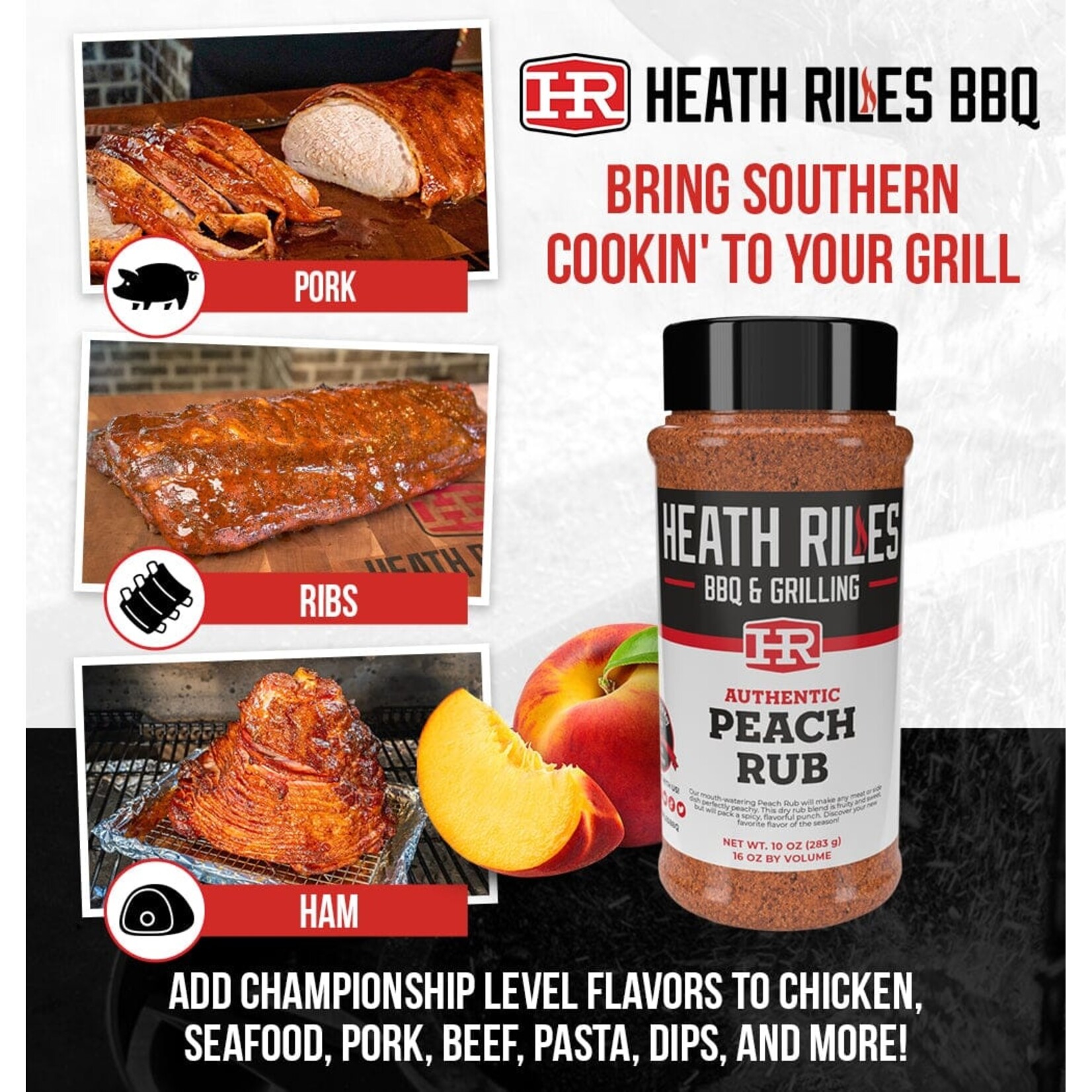 Heath Riles Heath Riles Peach Rub 10oz.