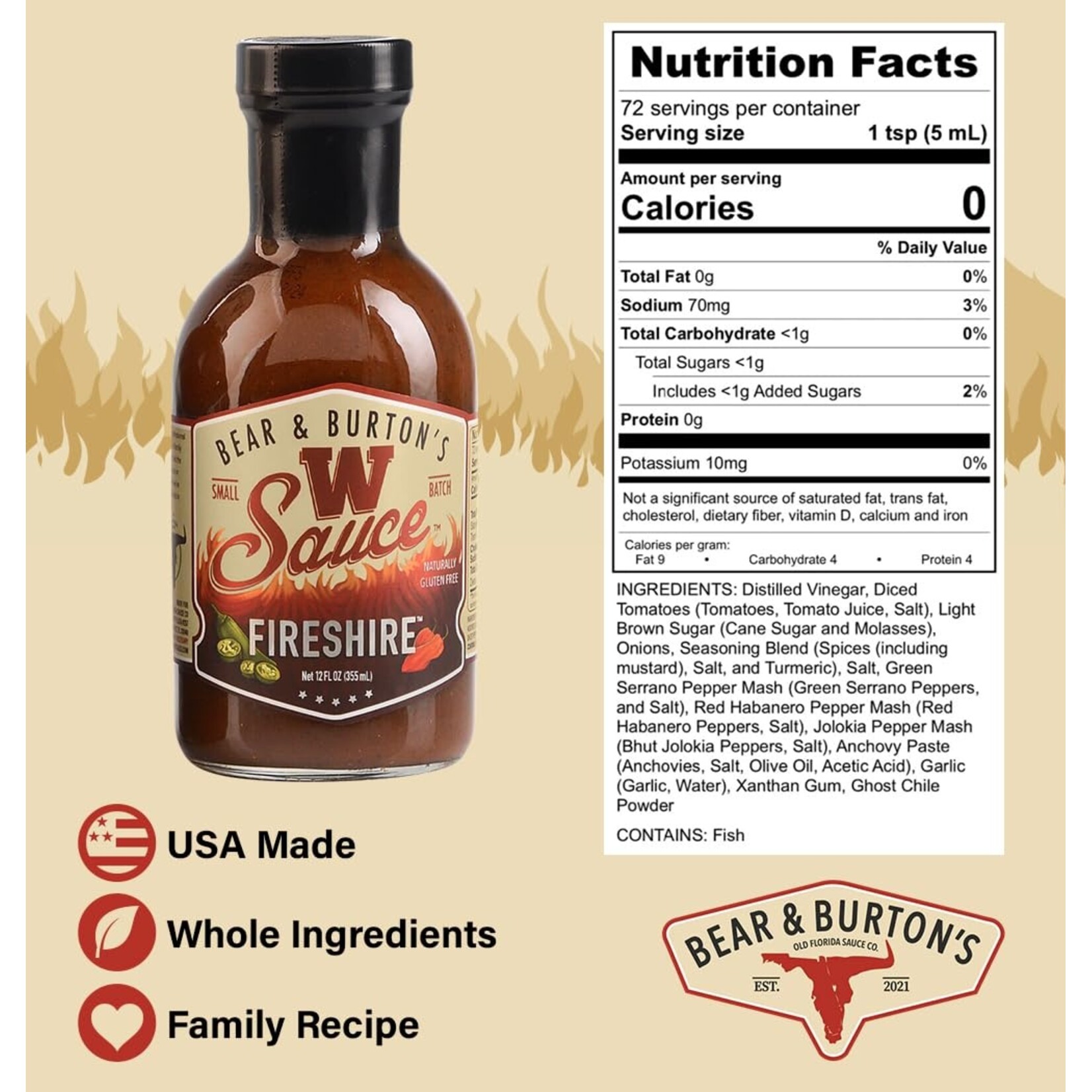 Bear & Burton's Bear & Burton's W Sauce Fireshire Sauce 13oz