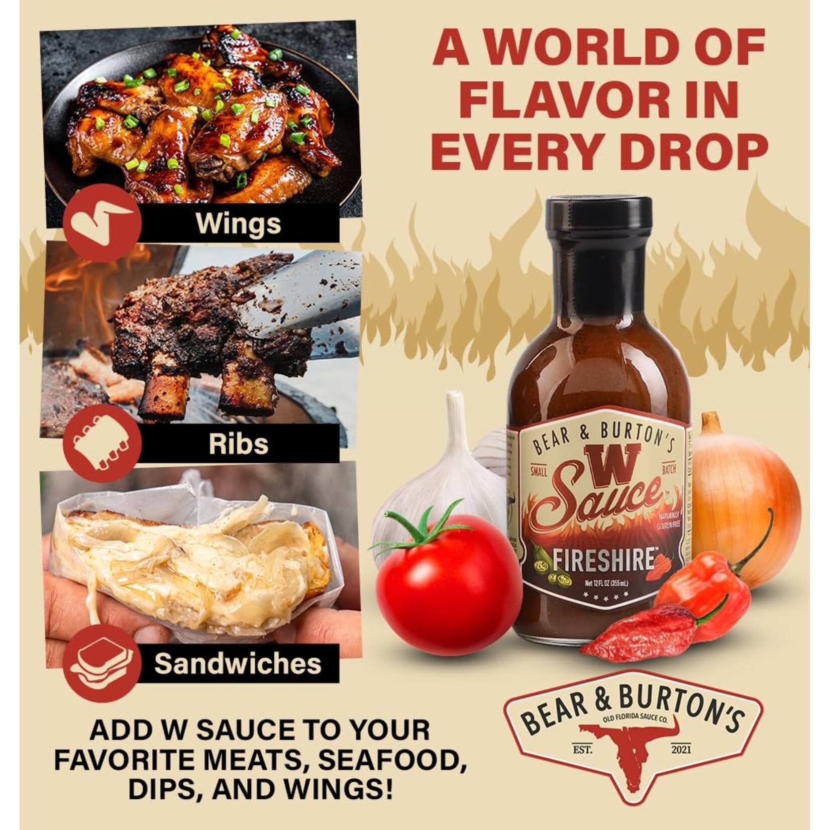 Bear & Burton's Bear & Burton's W Sauce Fireshire Sauce 13oz