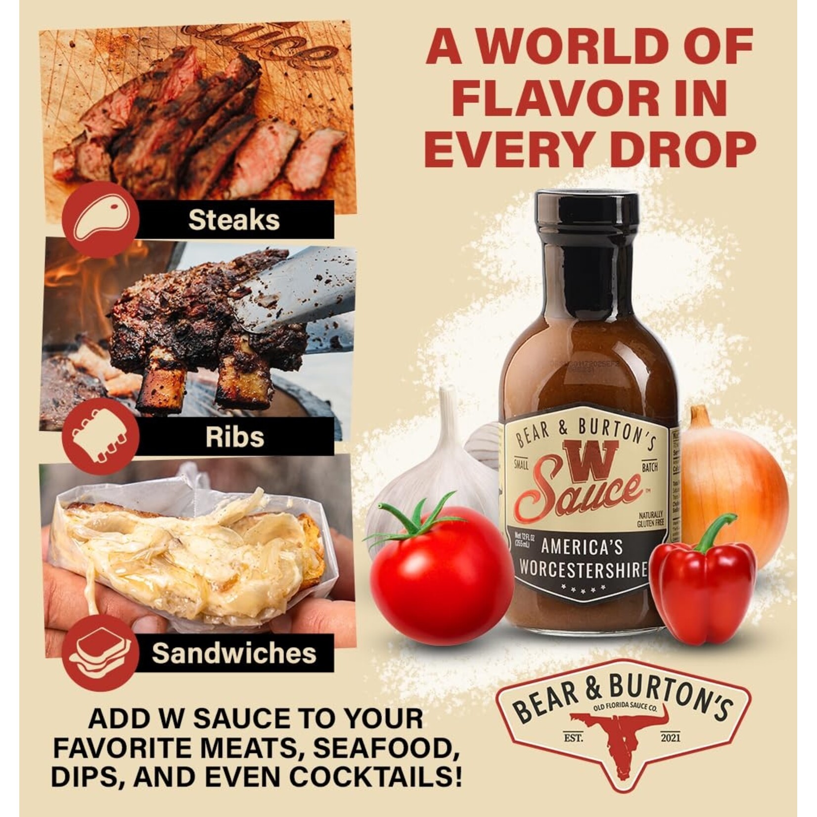 Bear & Burton's Bear & Burton's W Sauce America's Worcestershire 13oz