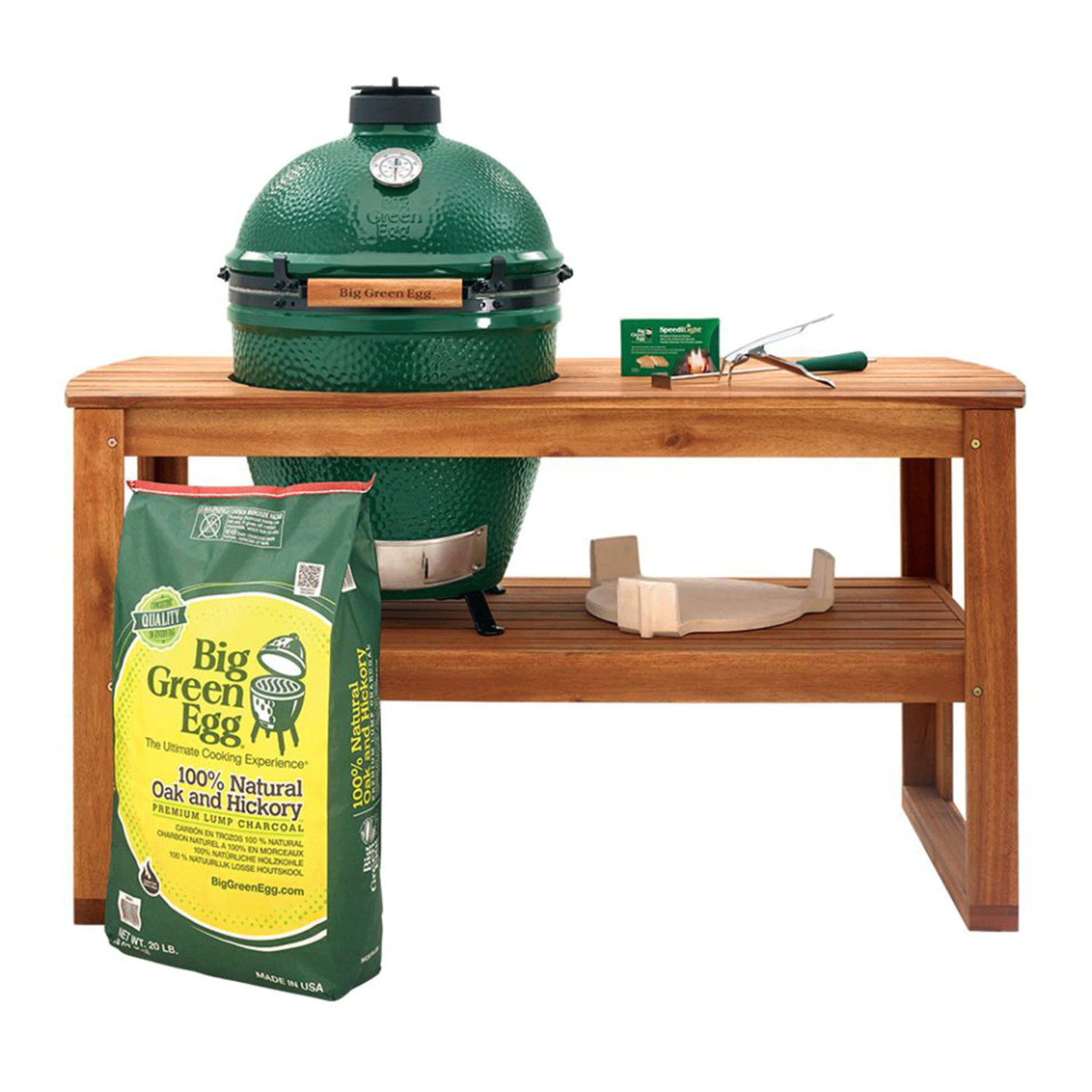 Big Green Egg BGE Acacia Table Package - Large