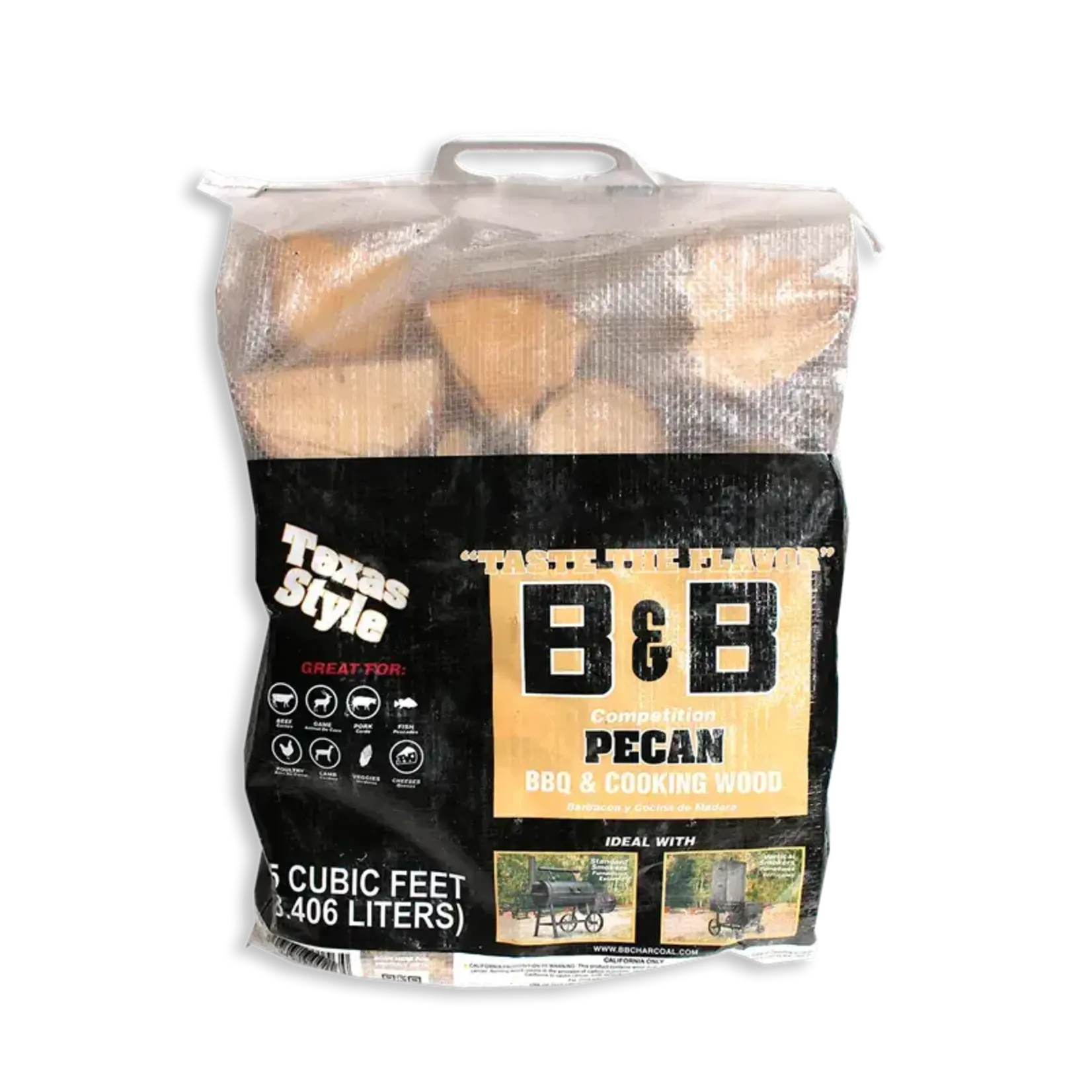 B & B Charcoal B&B Pecan Splits 1.25cu.ft.