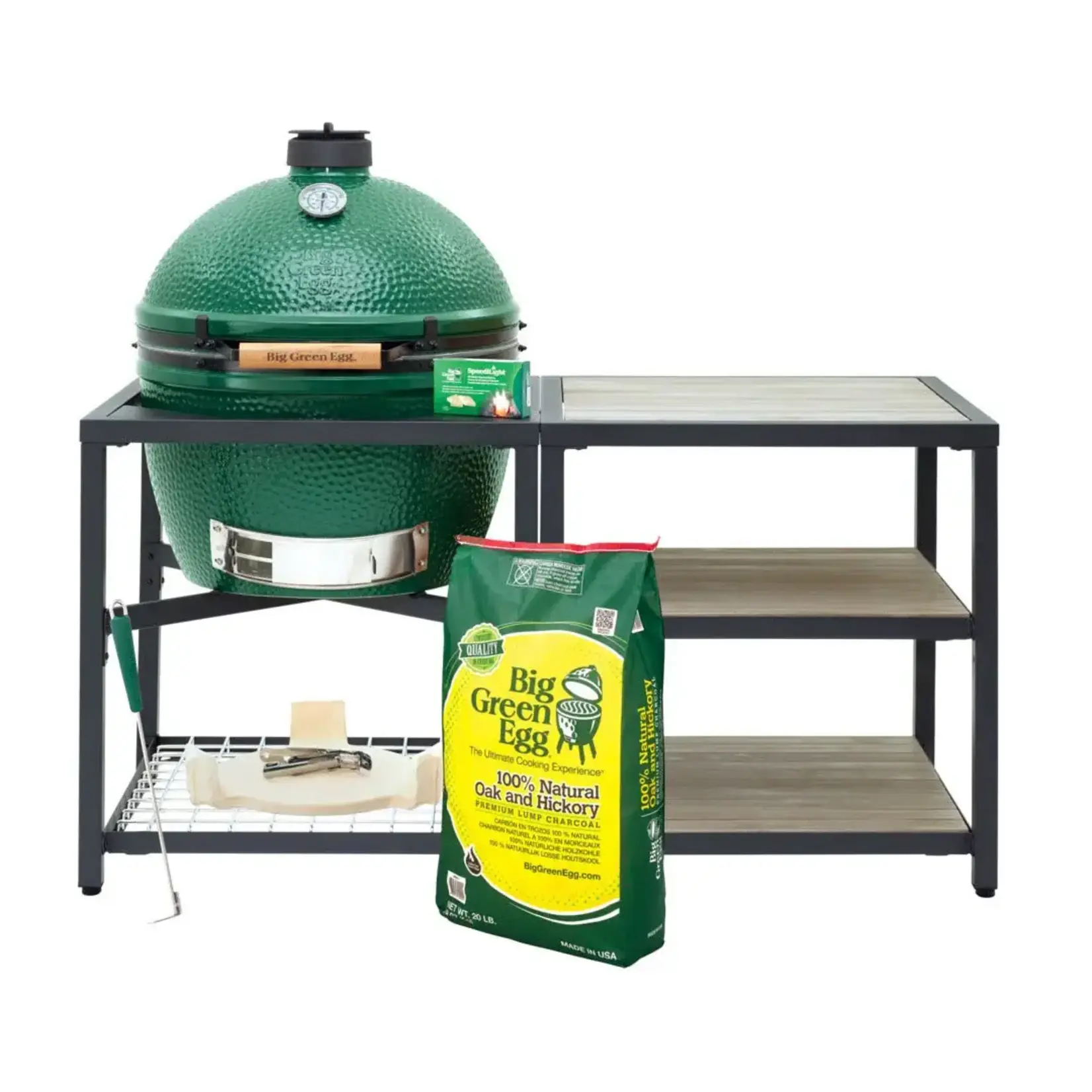 Big Green Egg BGE Modular Nest + Expansion Package, Distressed Acacia - XL