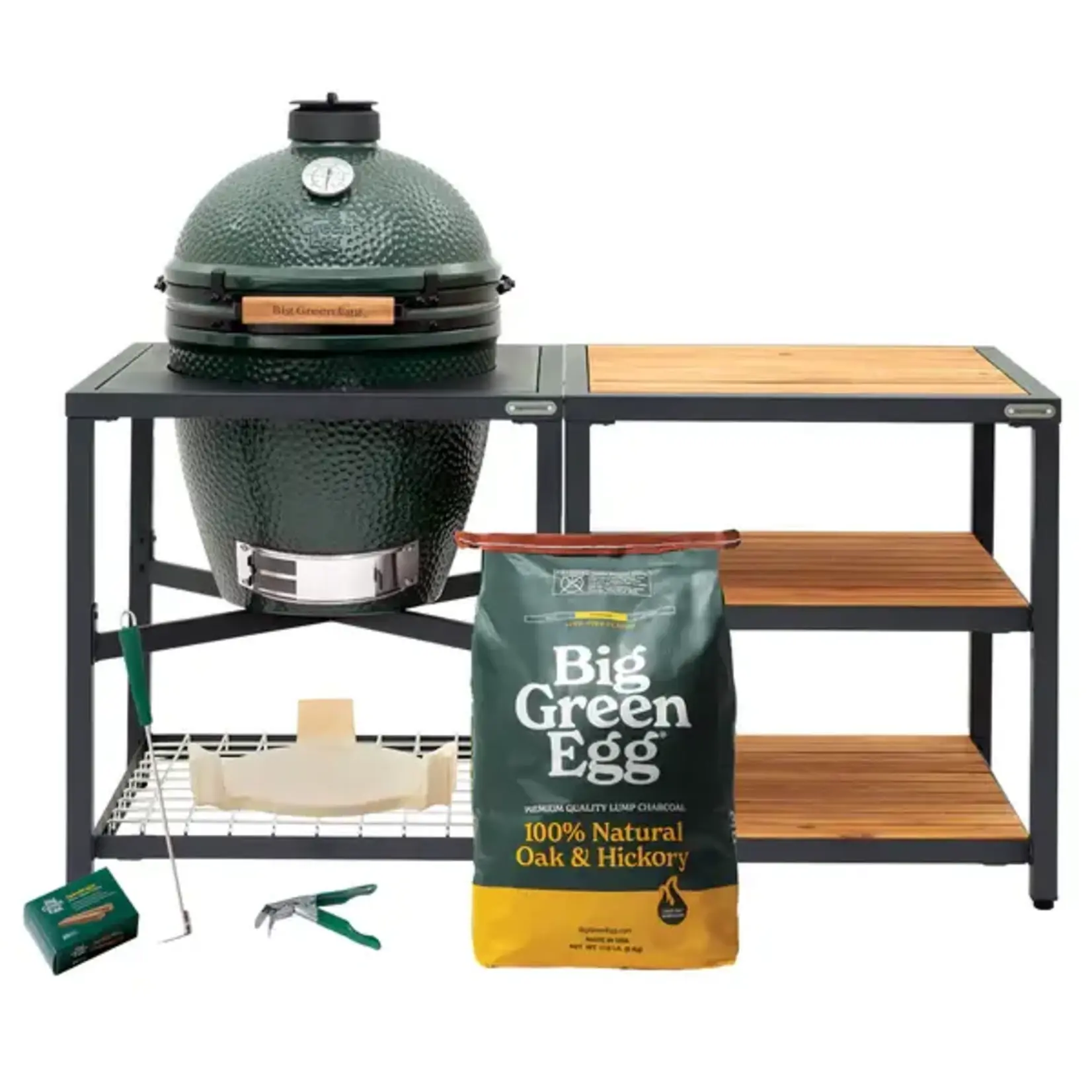 Big Green Egg BGE Modular Nest + Expansion Package, Acacia - Medium