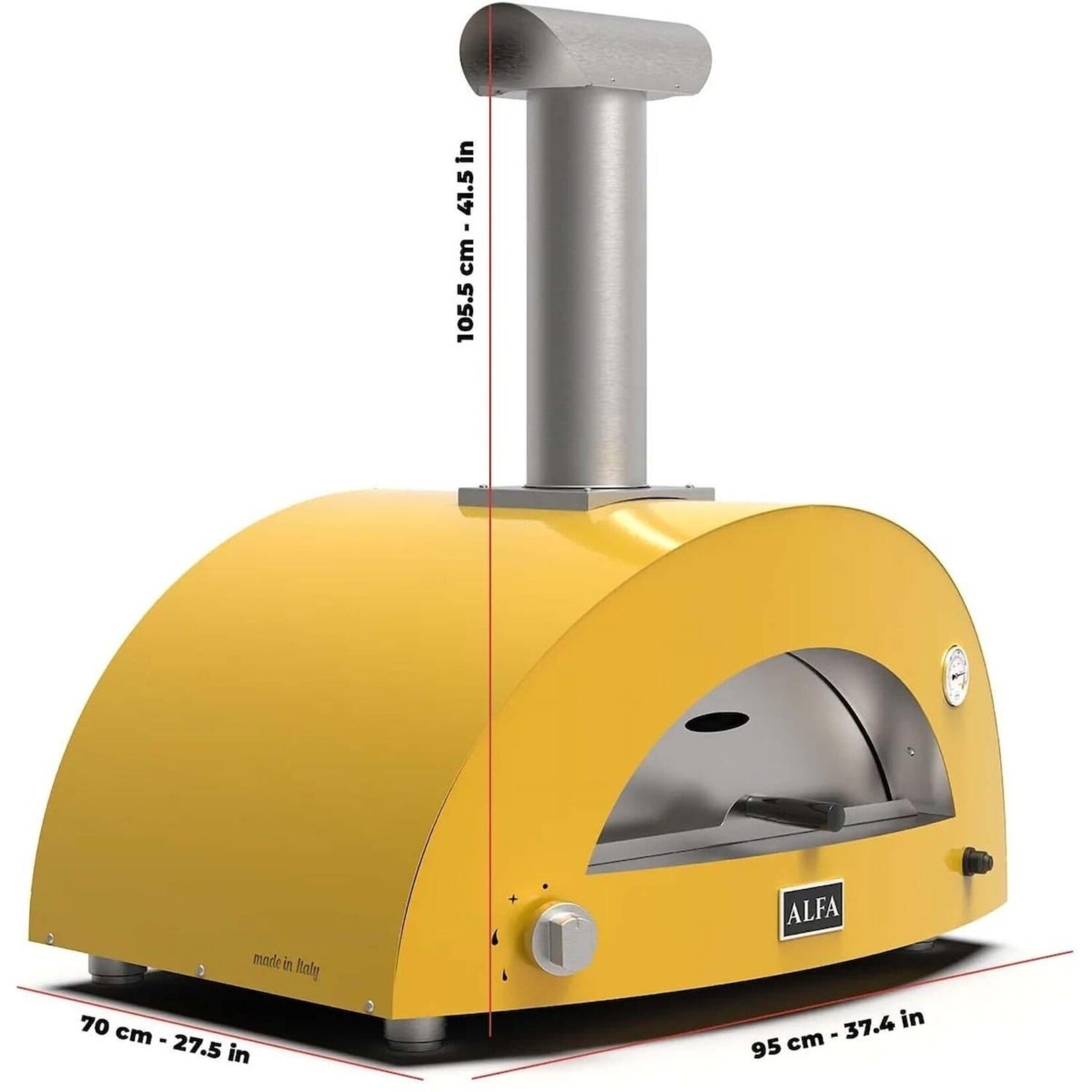 Alfa Alfa Moderno 2 Pizze Oven Wood (Top Only) - Fire Yellow