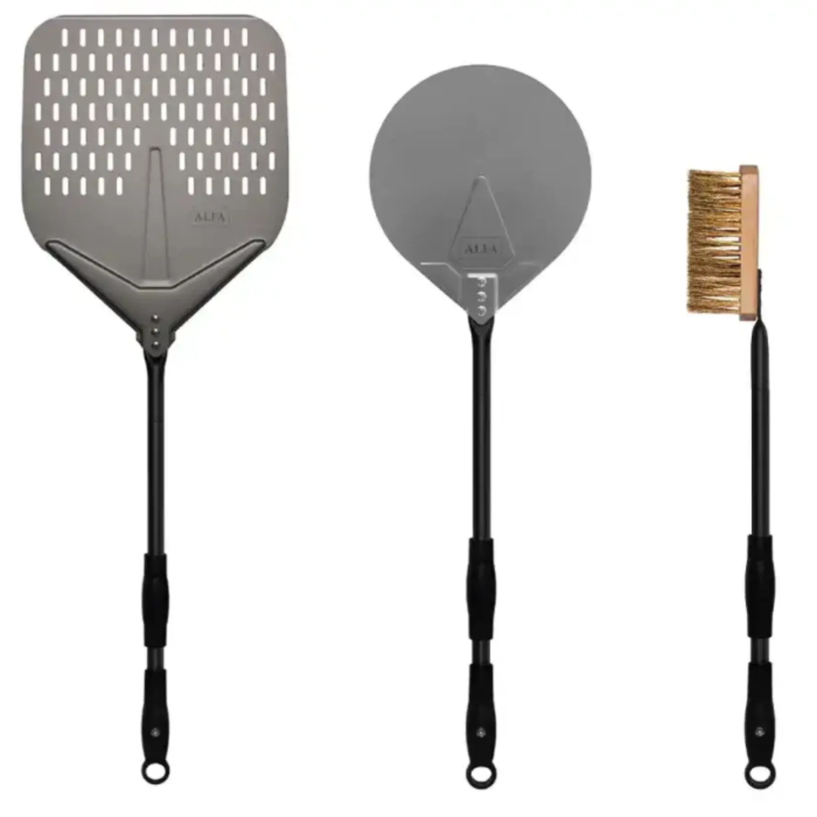 Alfa Alfa Peel Sets 48" 3 pc Set Lrg Peel, Turner, Brush - Black