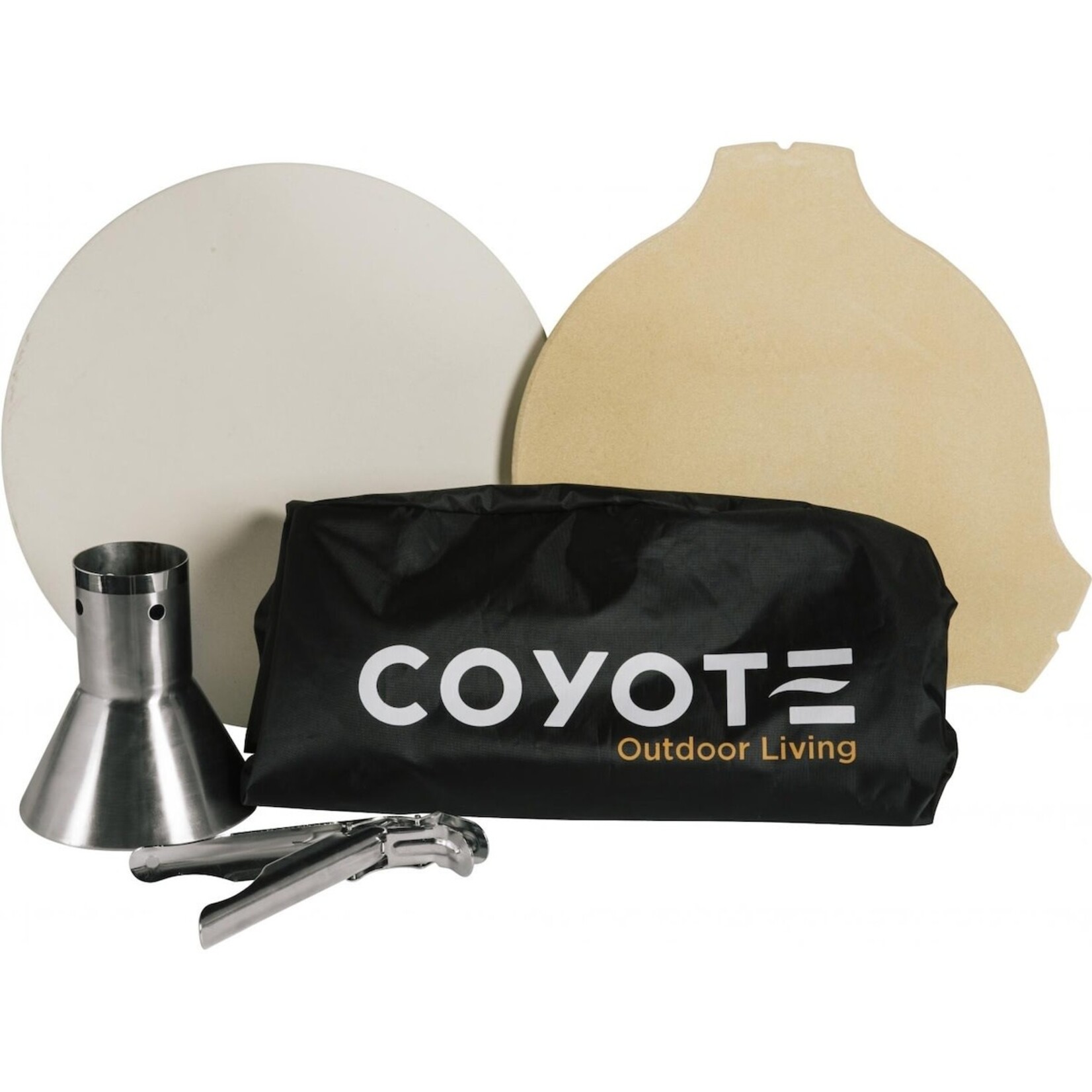 Coyote Coyote Asado Accessory Bundle includes Pizza Stone, Heat Deflector, Chicken Throne, Grid Grippers and Cover