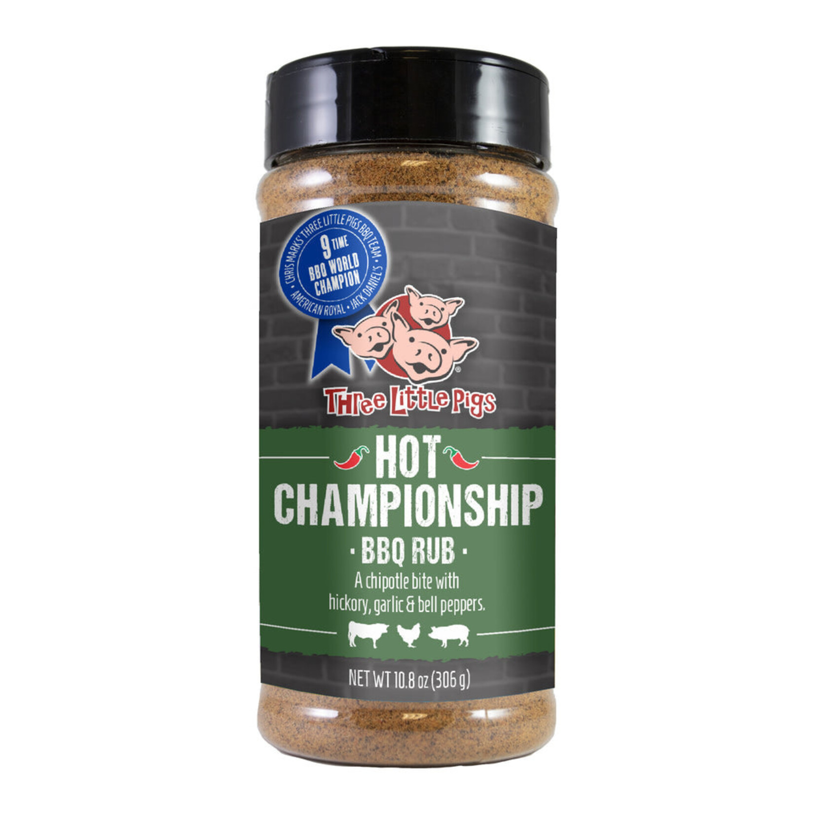 Three Little Pigs Three Little Pigs Hot Championship Rub 10.8oz