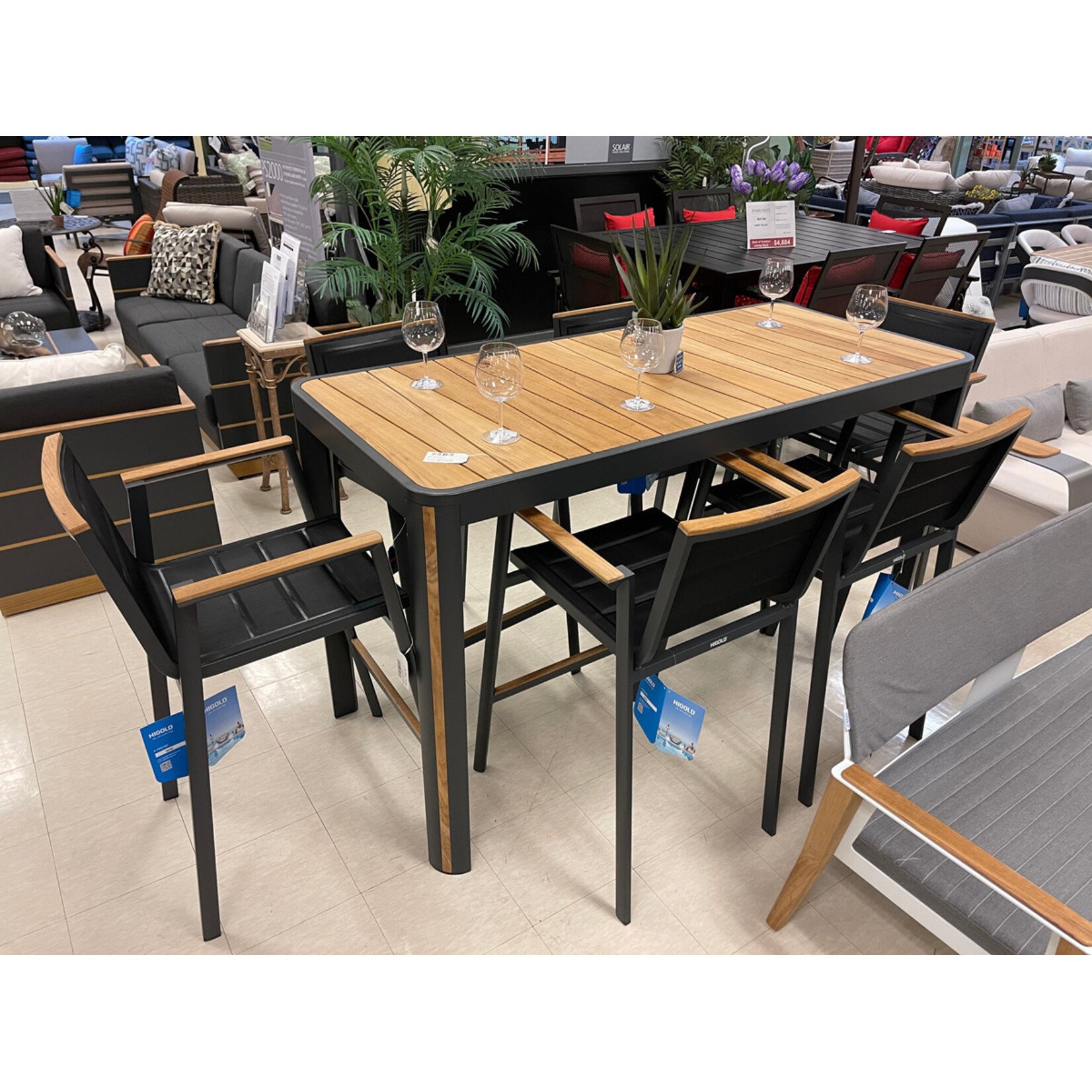 HIGOLD HIGOLD GENEVA Bar Dining Set 7Pc - Nero