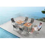 HIGOLD HIGOLD GENEVA Rectangular Umbrella Dining Set - Champagne - 7Pc