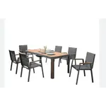 HIGOLD HIGOLD GENEVA Rectangular Umbrella Dining Set - Latte - 7Pc