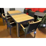 HIGOLD HIGOLD GENEVA Rectangular Umbrella Dining Set - Nero - 7Pc