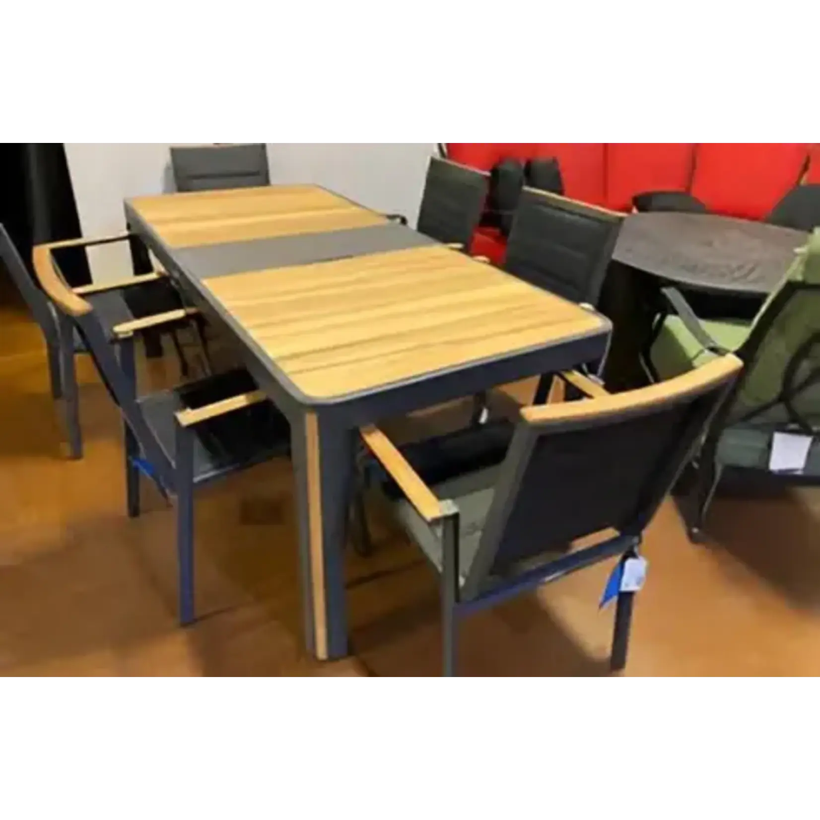 HIGOLD HIGOLD GENEVA Rectangular Umbrella Dining Set - Nero - 7Pc