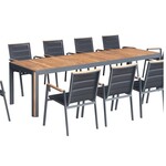 HIGOLD HIGOLD GENEVA XL Umbrella Dining Set - 9 Pc - Nero
