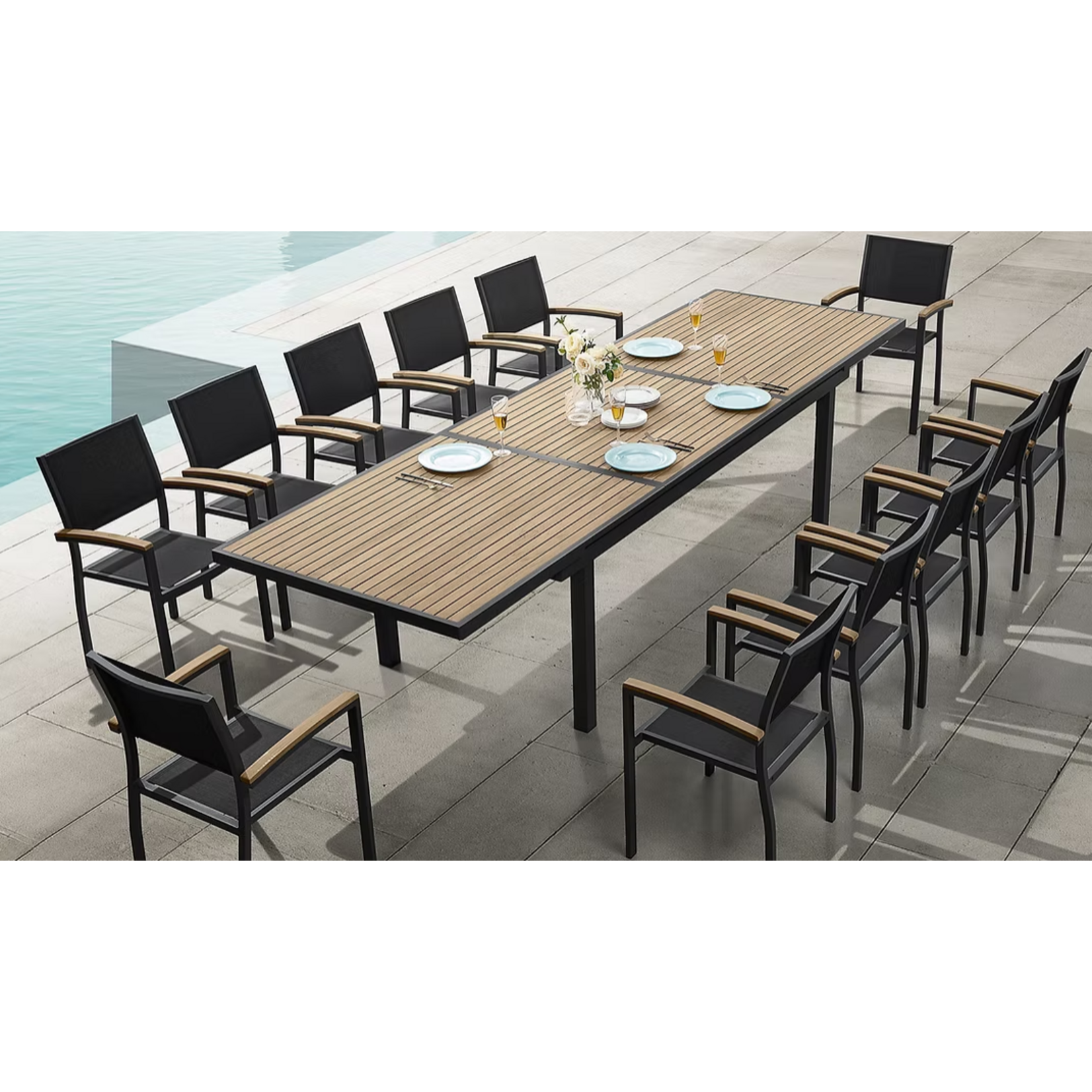 HIGOLD HIGOLD HECK XL Extension Dining Set - 13 Pc - Nero