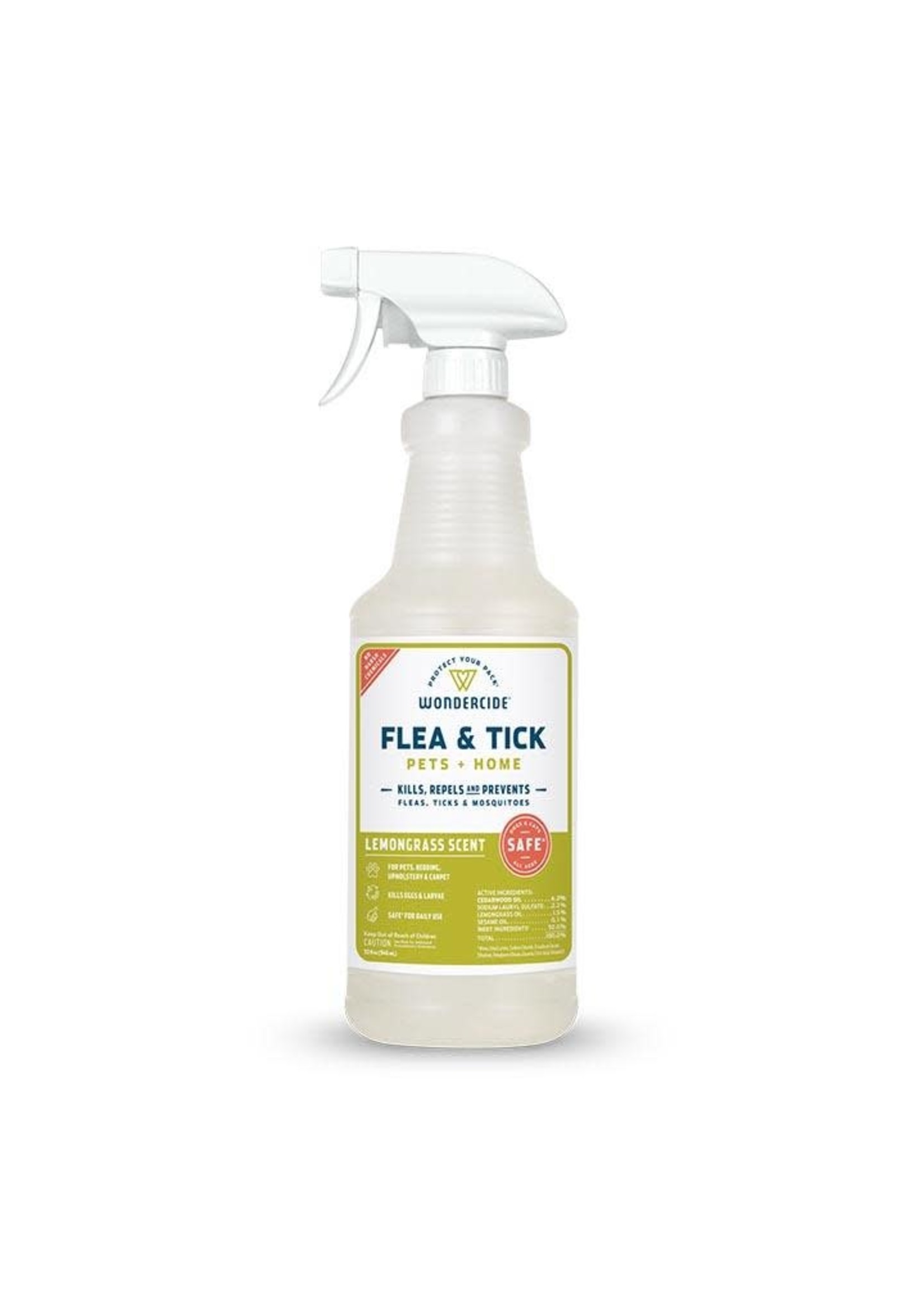 Wondercide Lemongrass Flea & Tick Spray for Pets + Home with Natural Essential Oils 16 oz