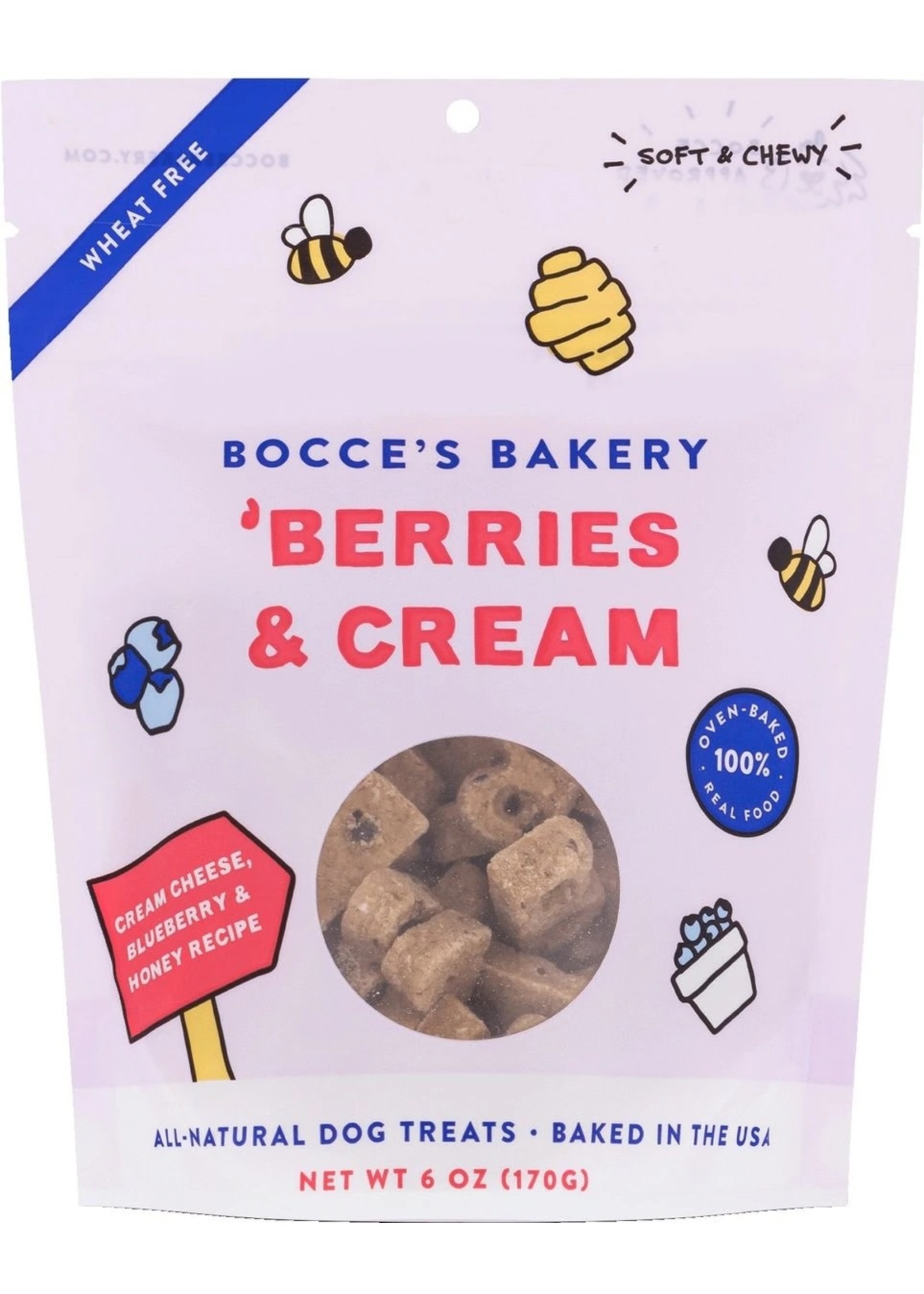 Bocce's Bakery Berries & Cream Soft & Chewy Dog Treats 6 oz