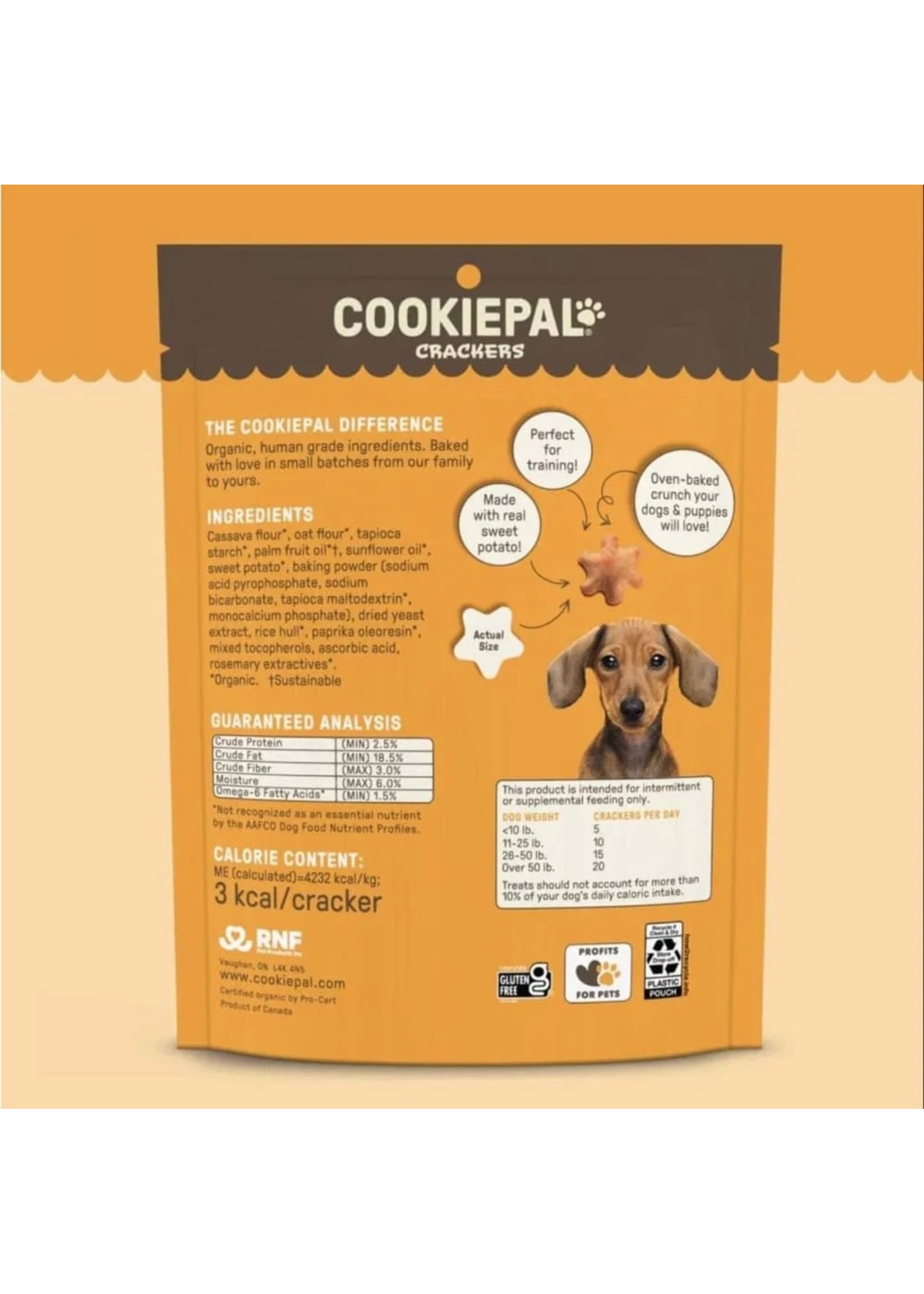Cookie Pal Crackers Sweet Potato Dog Treats Fuzzy Buttz Pet Supply