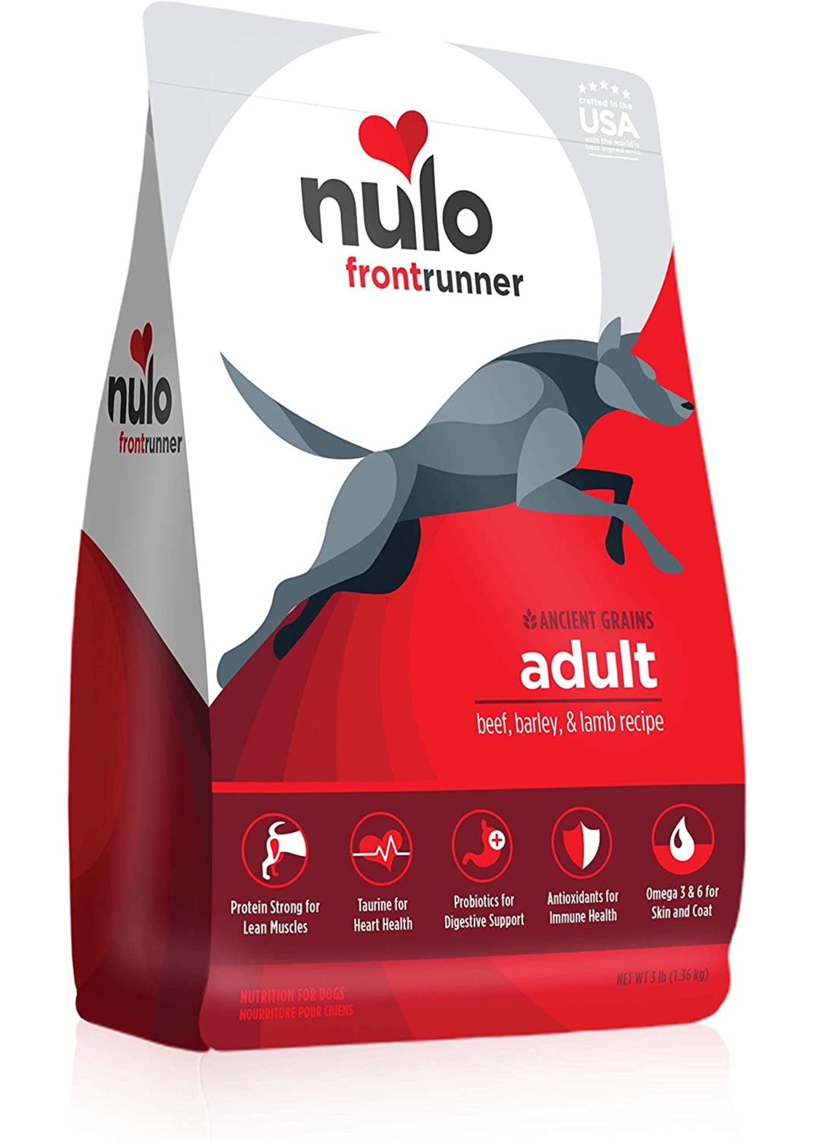 Nulo Frontrunner High-Protein Kibble Beef Barley & Lamb Adult Dog Food 3lbs