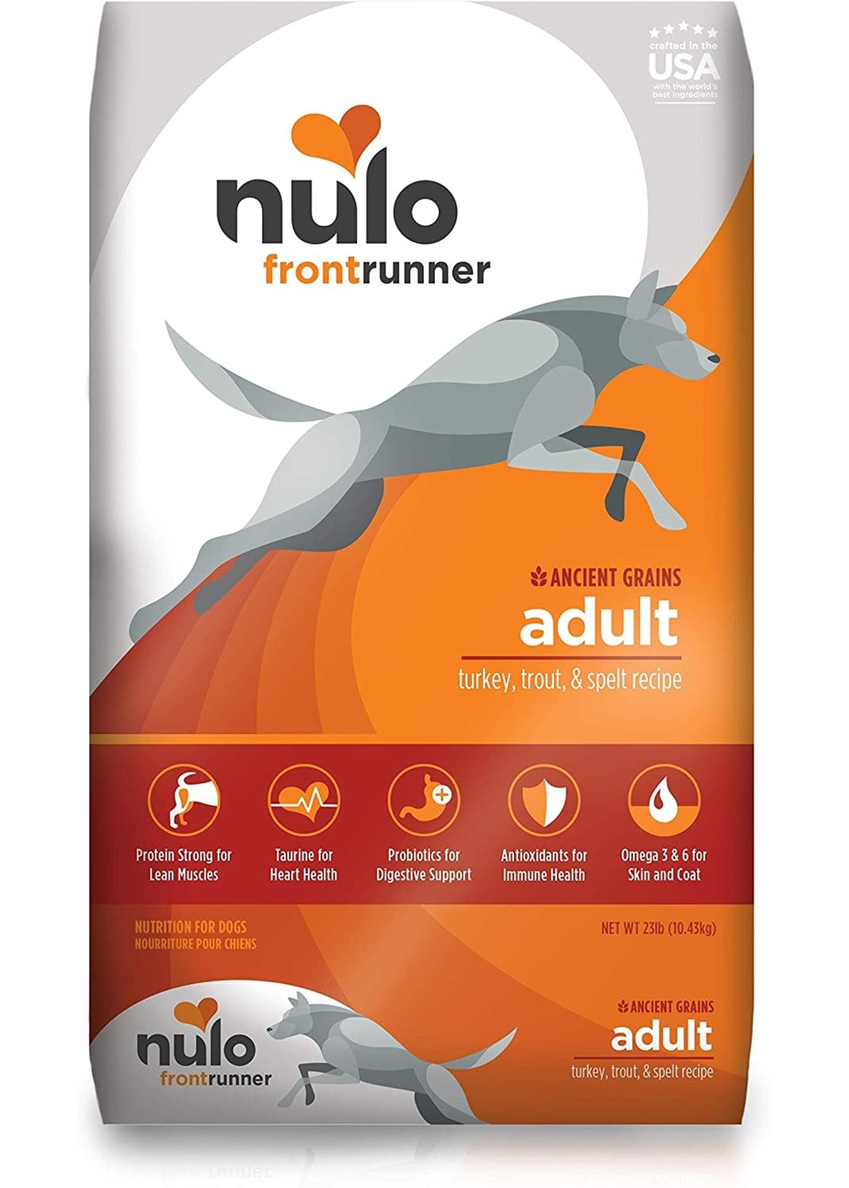 Nulo Frontrunner High-Protein Kibble Turkey Trout & Spelt Adult Dog Food 23lbs