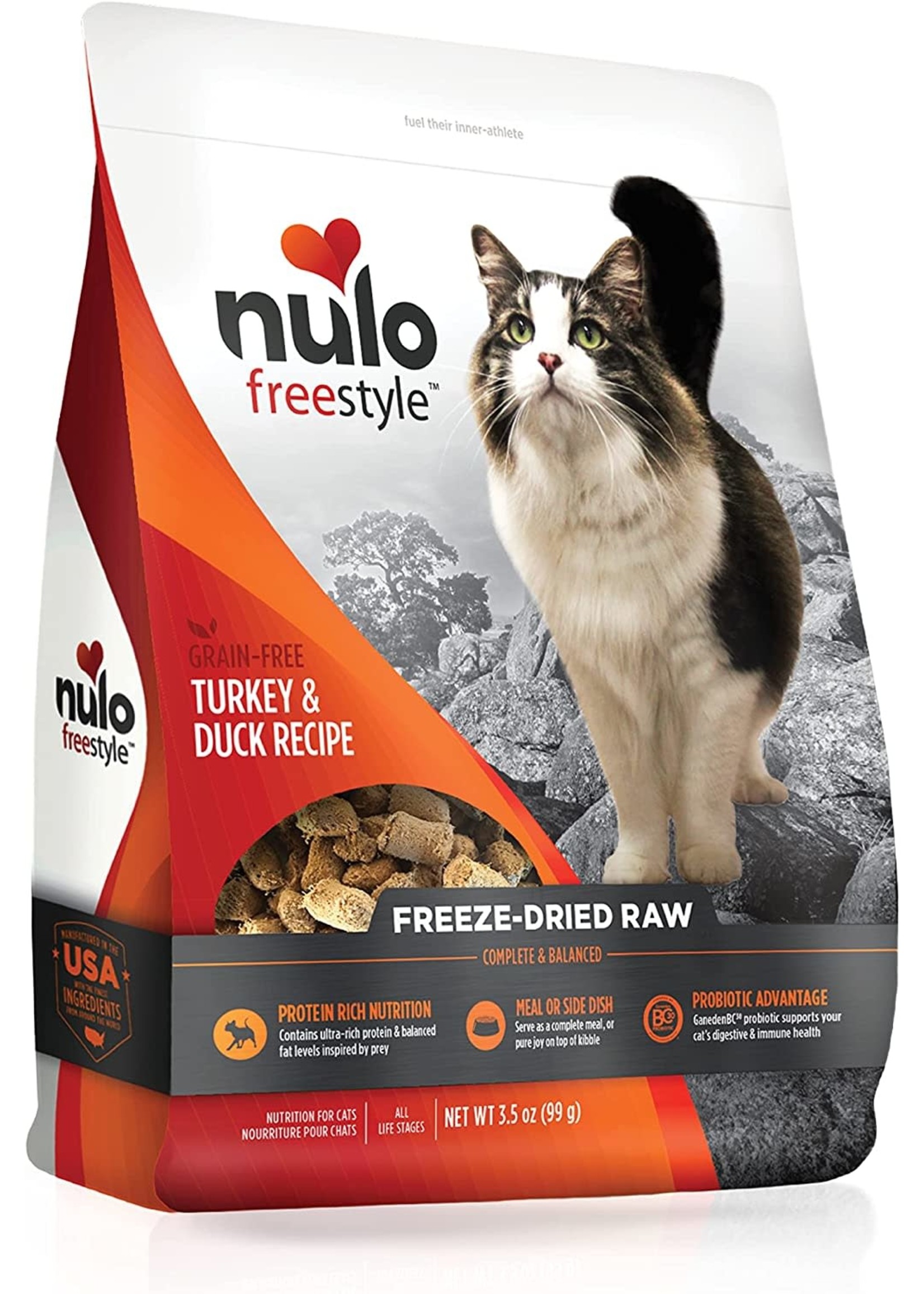 Nulo Freestyle Grain Free Freeze Dried Raw Turkey & Duck Recipe Cat Food 3.5 oz