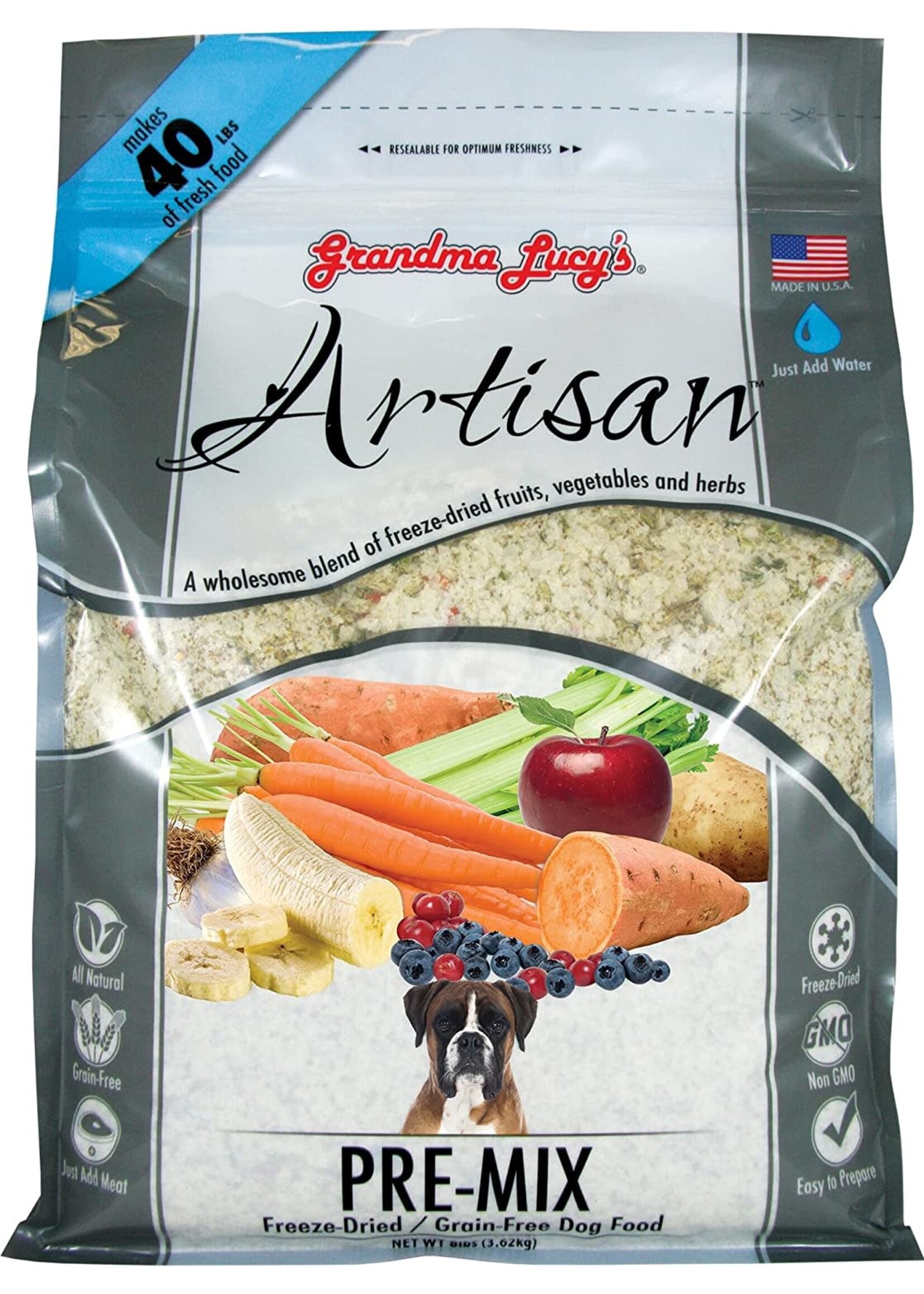 Grandma Lucy's Artisan Grain Free Freeze-Dried Dog Food Pre-Mix 8 lbs