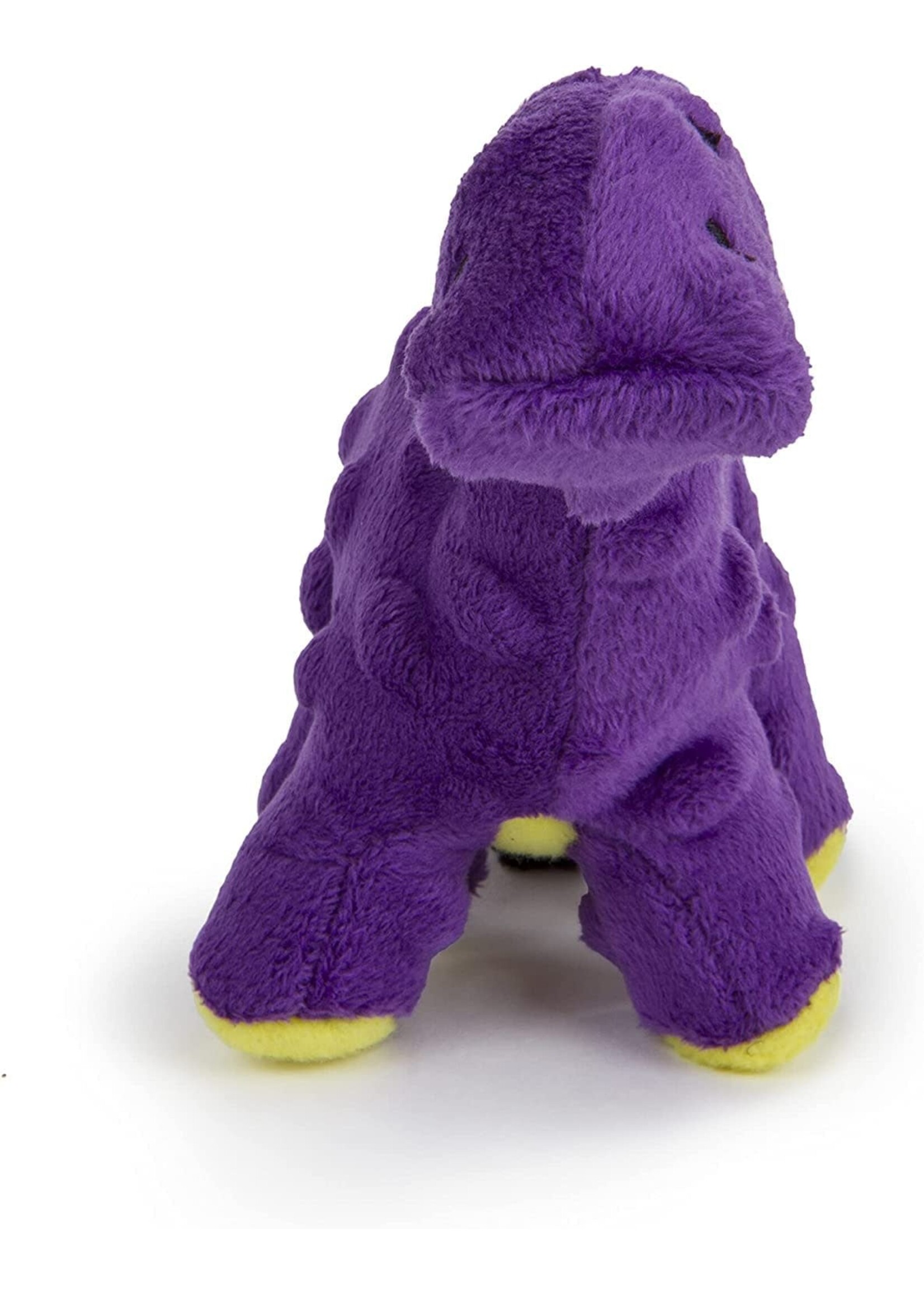 goDog Bruto Dino Purple Small Chew Guard Plush Dog Toy