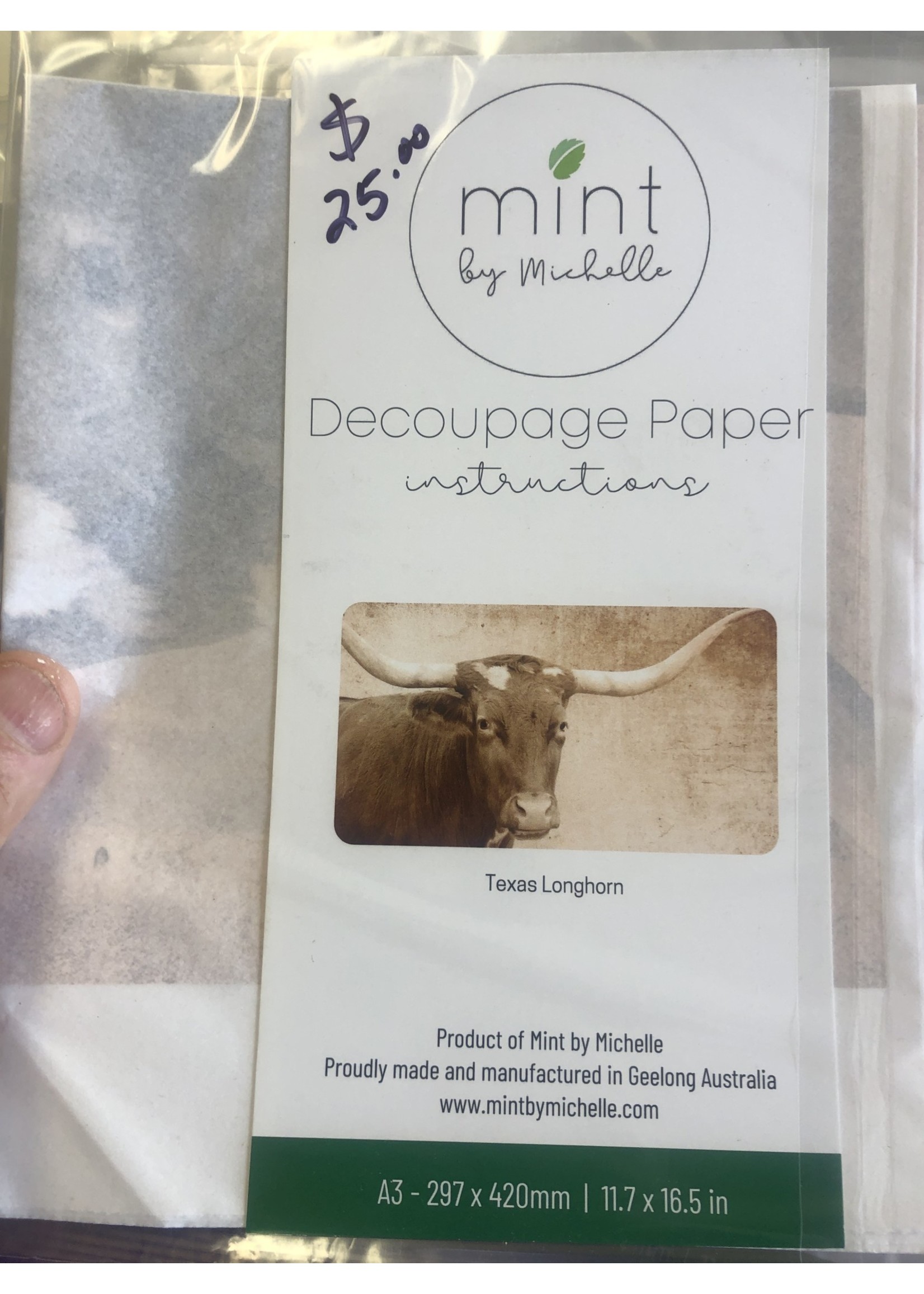 Mint by Michelle Texas Longhorn  Decoupage Mint by Michelle