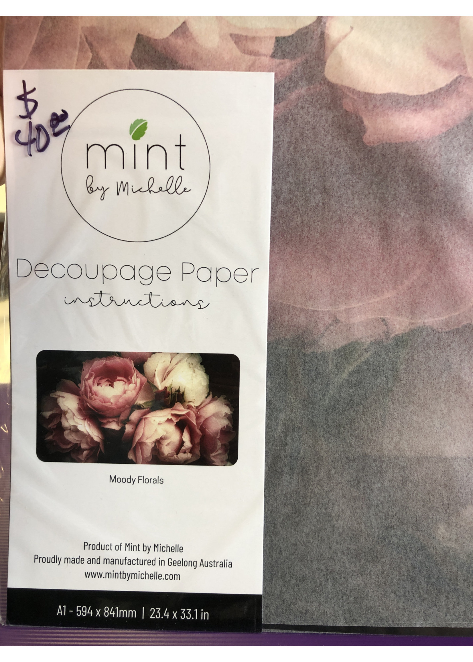 Mint by Michelle Large Moody Florals Decoupage Mint by Michelle