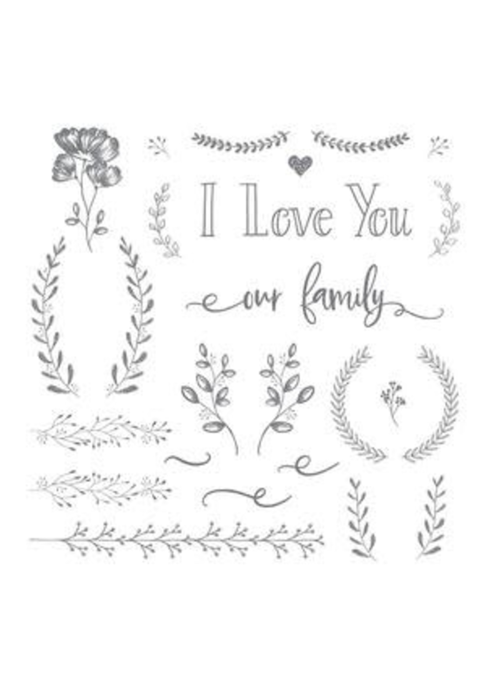 A Maker’s Studio I Love You/Family Clear Stamp 12x12 132