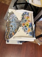 Robin’s Revivals Furniture Butterfly blue gossip wood end table