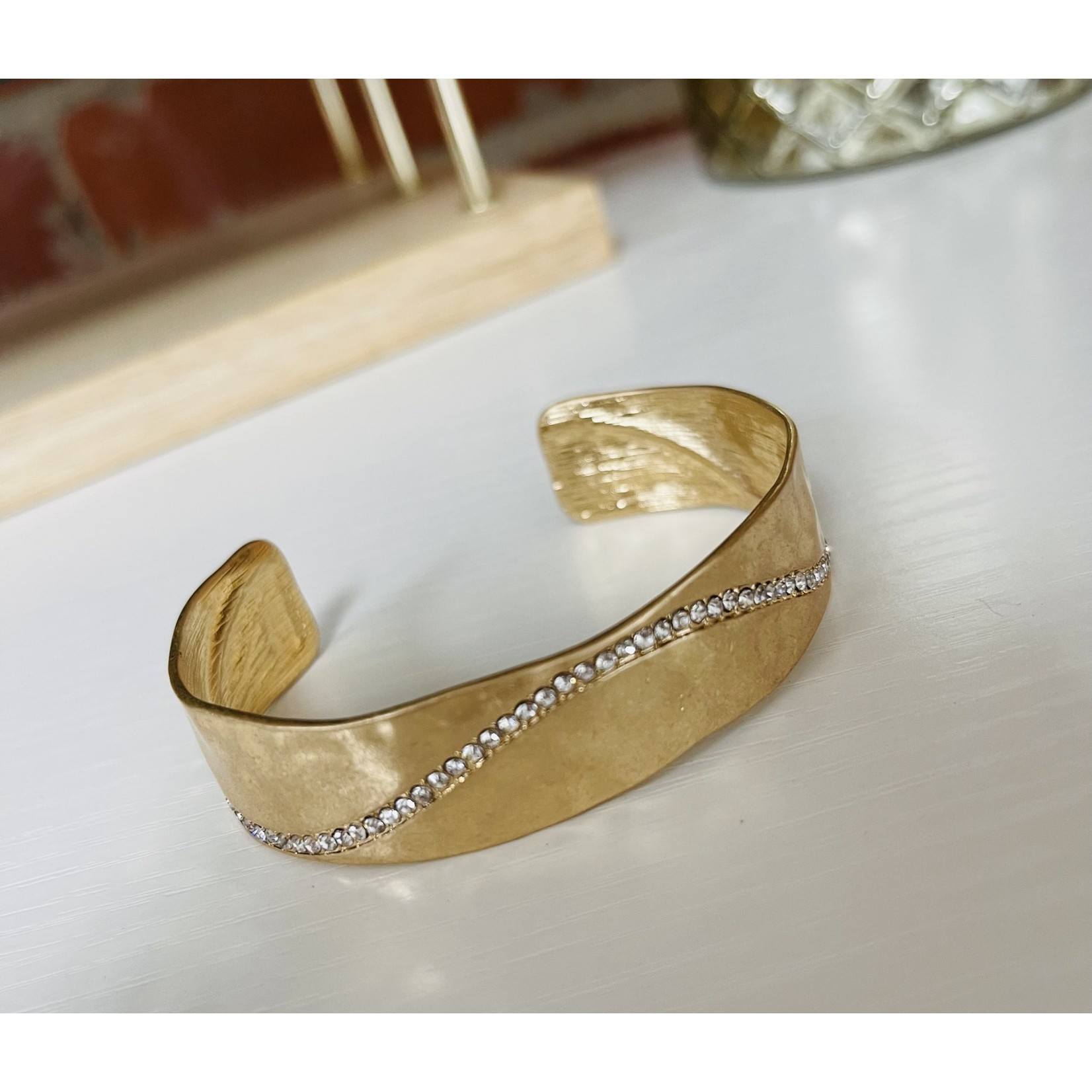 Beaded Gold Cuff Bracelet