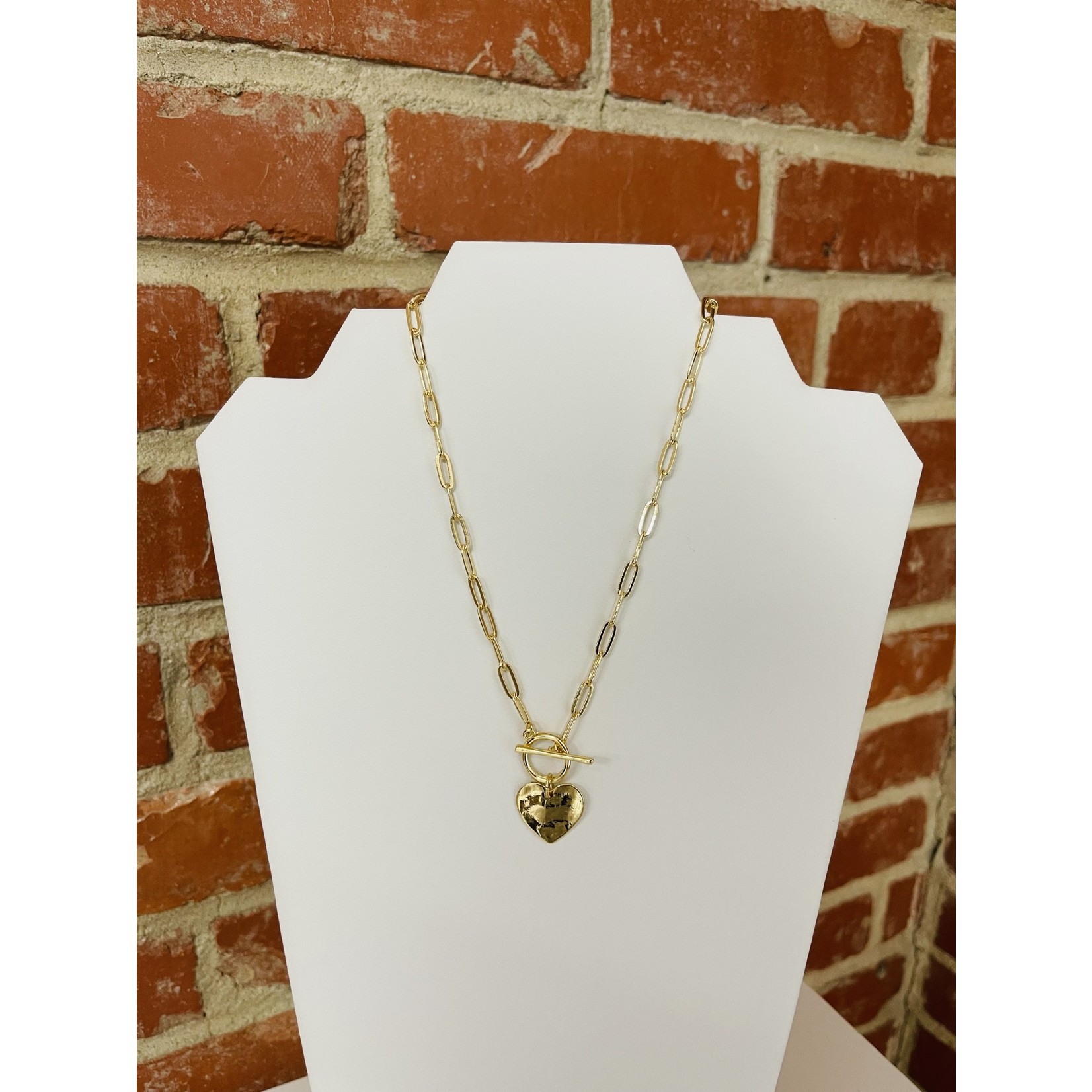 Gold Chain Necklace With Heart Charm
