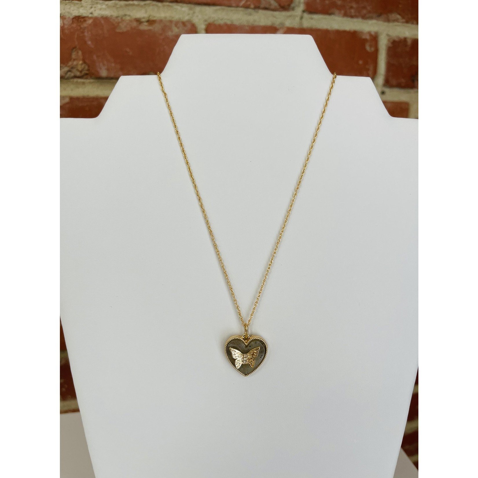 Gold Necklace with Heart/Butterfly Charm