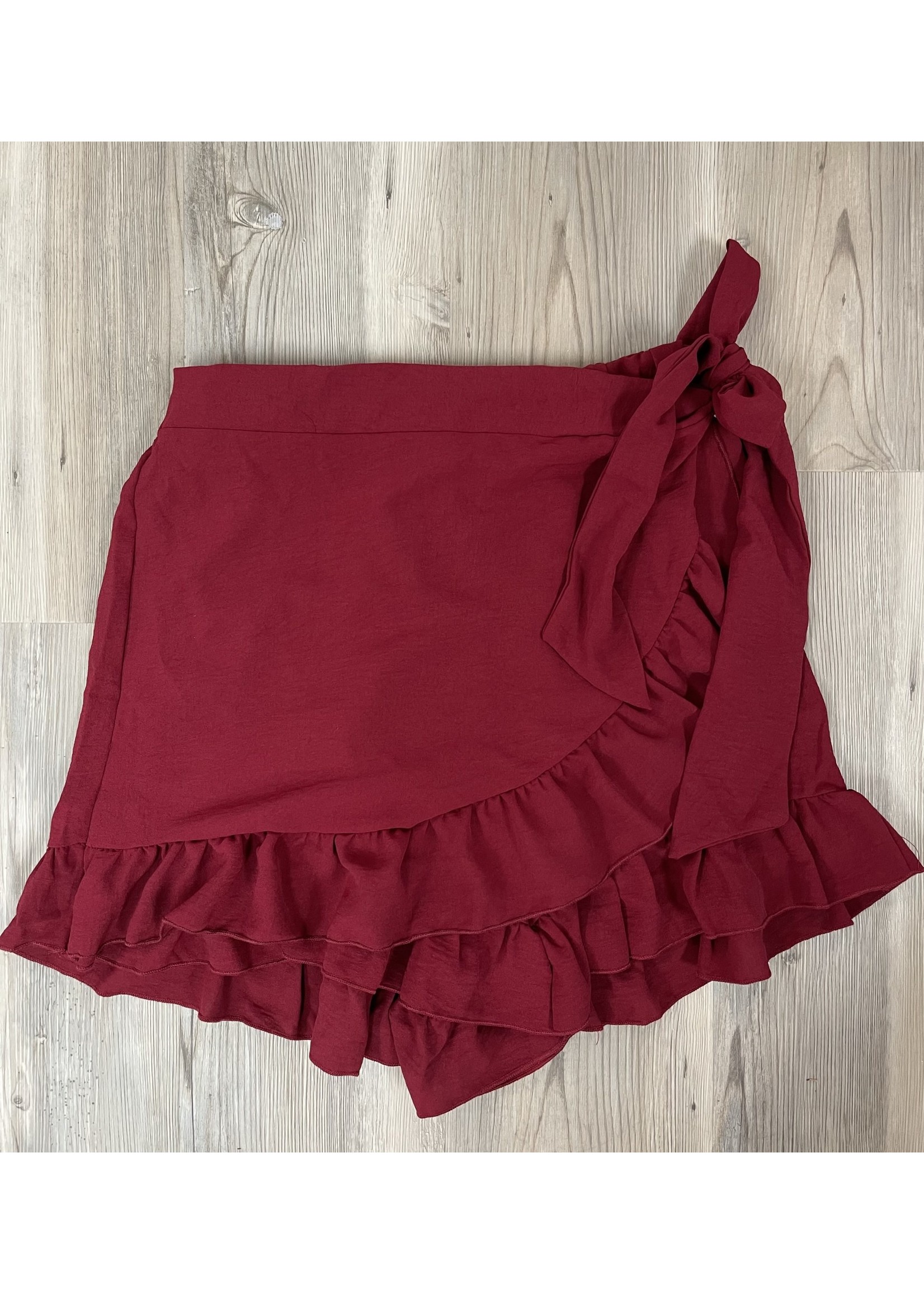 GeeGee Ruffled Elastic Waist Mini Skirt