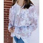 GeeGee Tie Dye Blush/White Jacket With Front Pocket Detail
