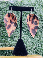 Urban Leopard Petal Leather Earrings