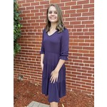 Reborn J Tiered Dress With Ruffled 3/4 Sleeves-Plum